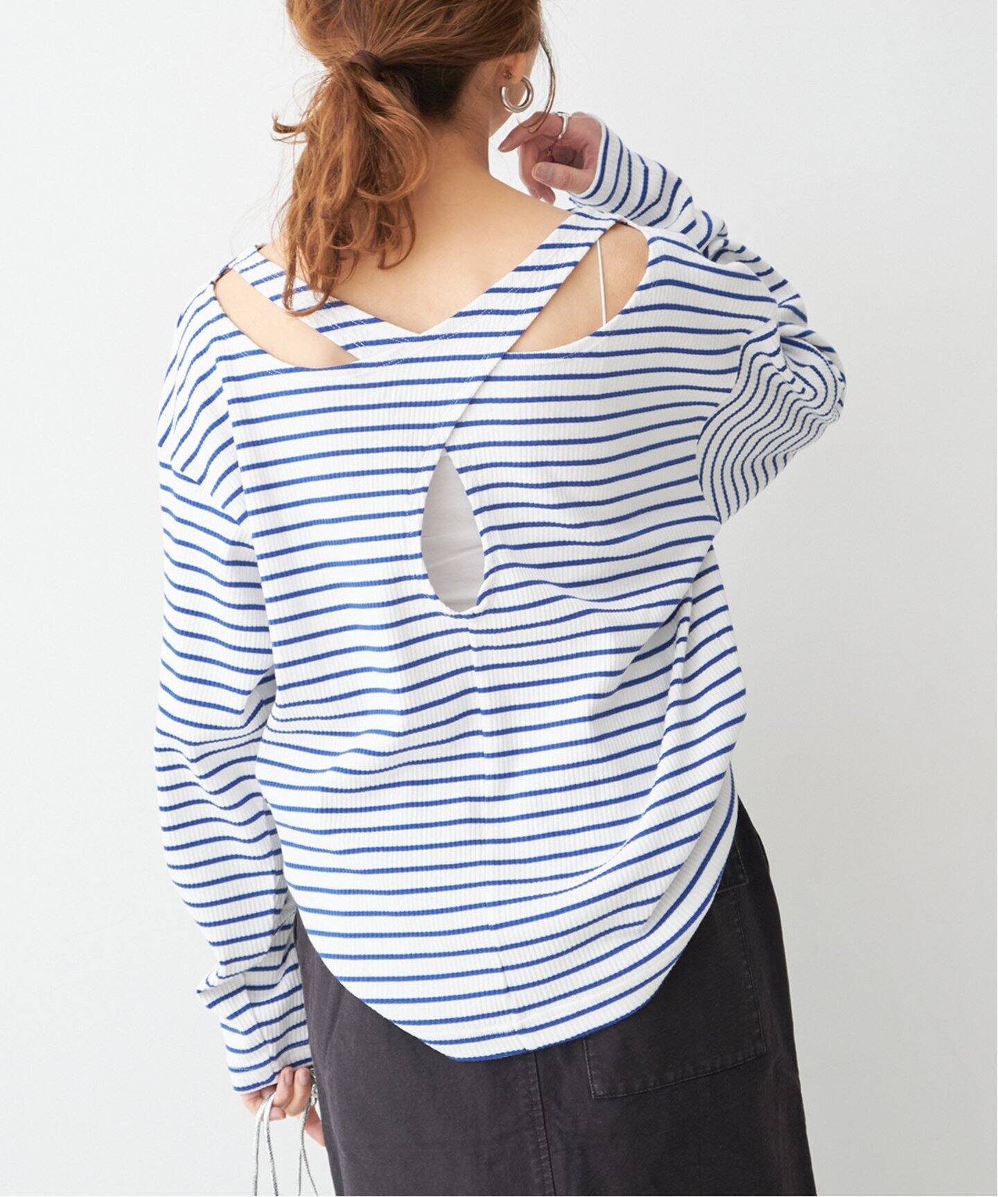 Loro / ローロ】 Cross Boat Long Sleeve（Tシャツ／カットソー 