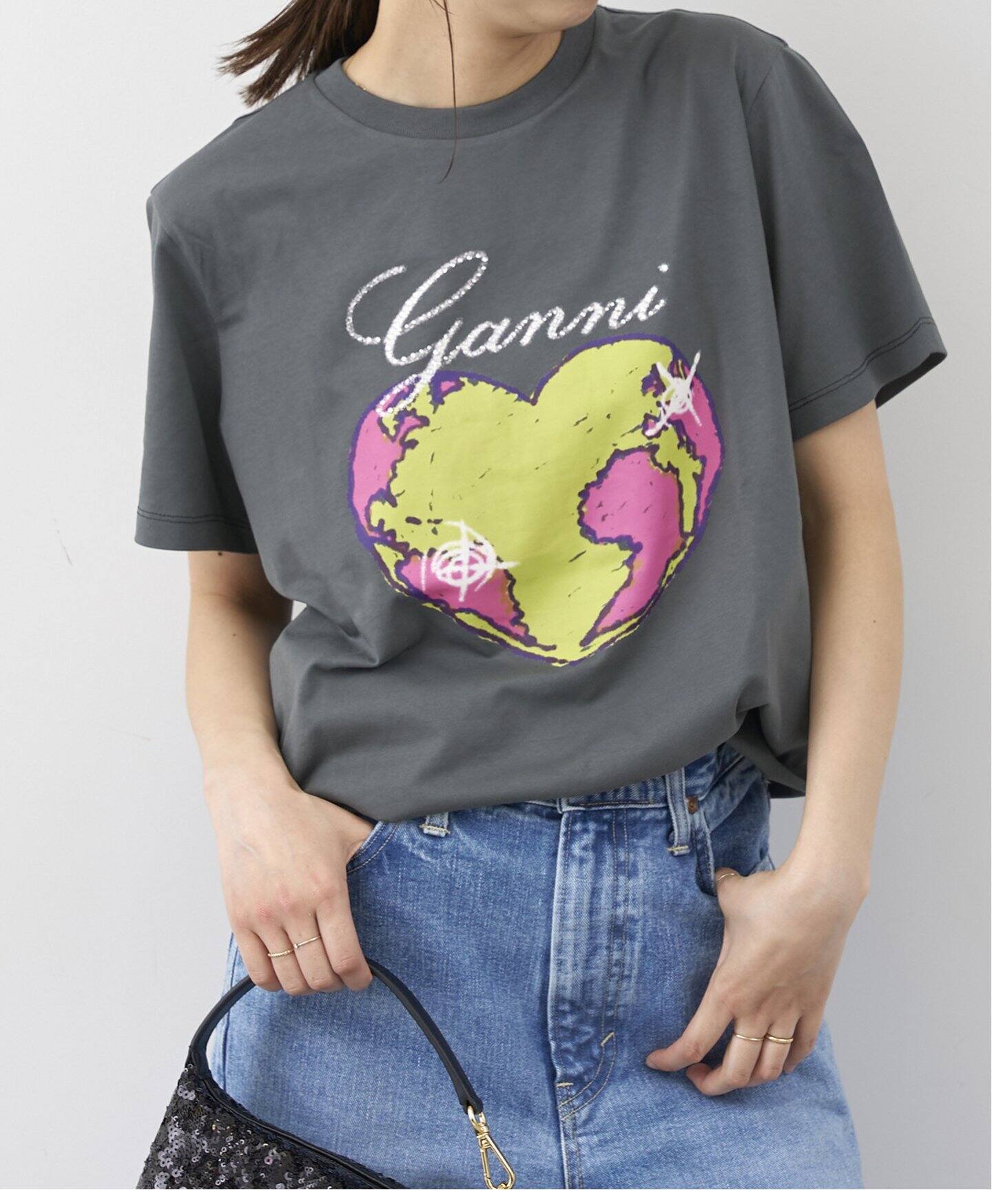 GANNI / ガニー】 Basic Jersey Heart Relaxed Tee（Tシャツ 