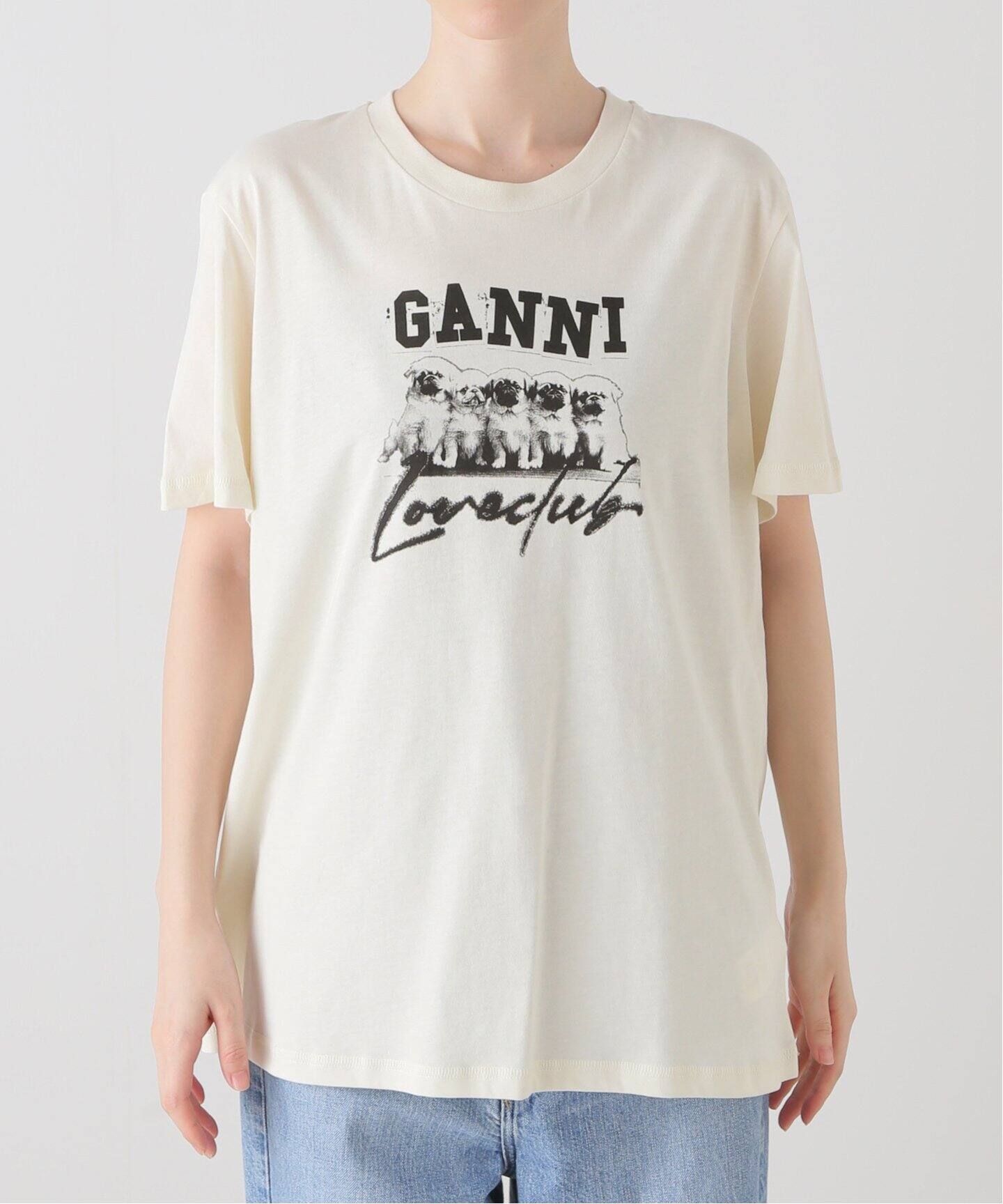 GANNI 当てはめ ガニー ロゴプリント入り ショートパンツ XSサイズ  