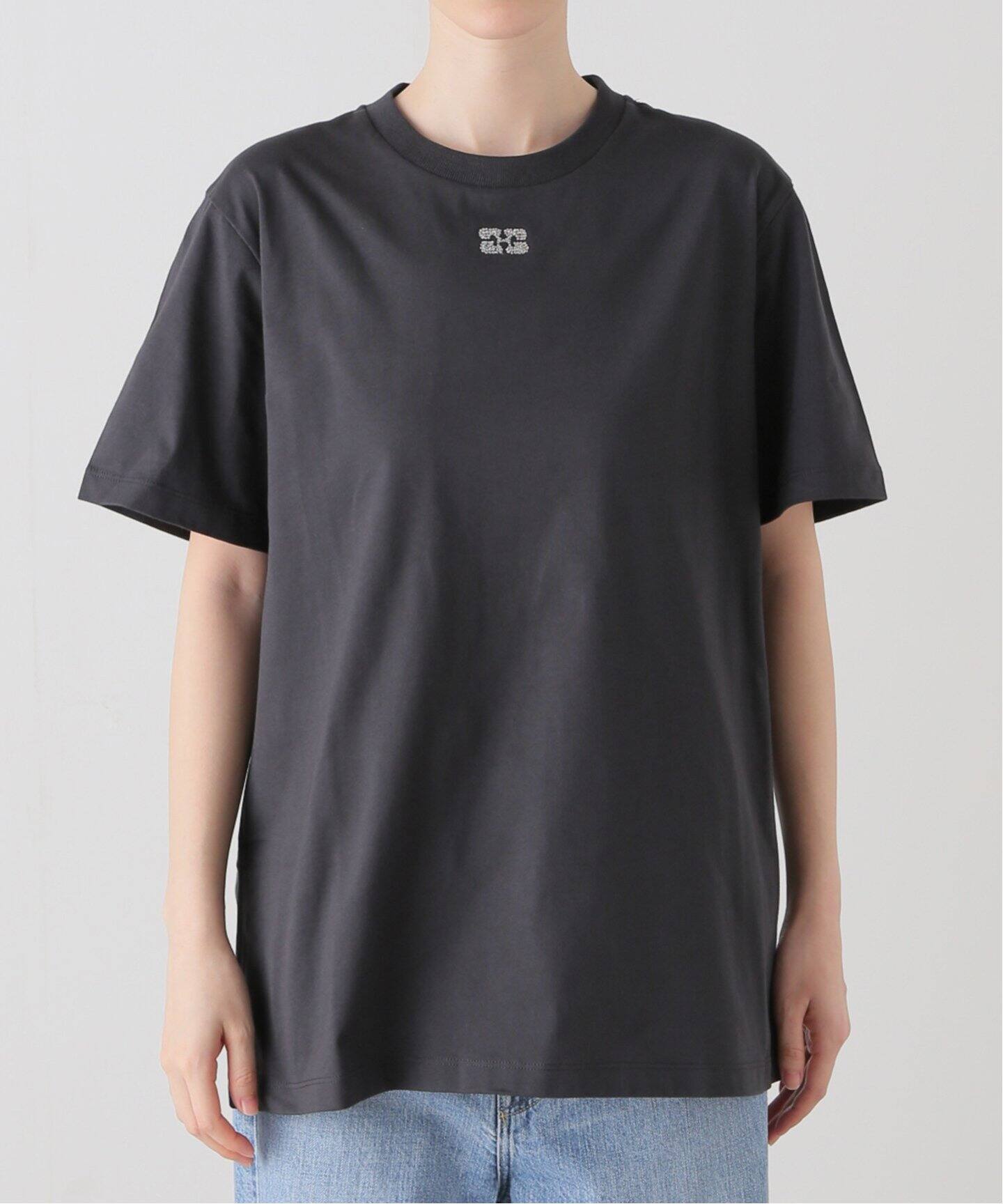 GANNI / ガニー】 Basic Jersey Rhinestone Relaxed T-（Tシャツ 