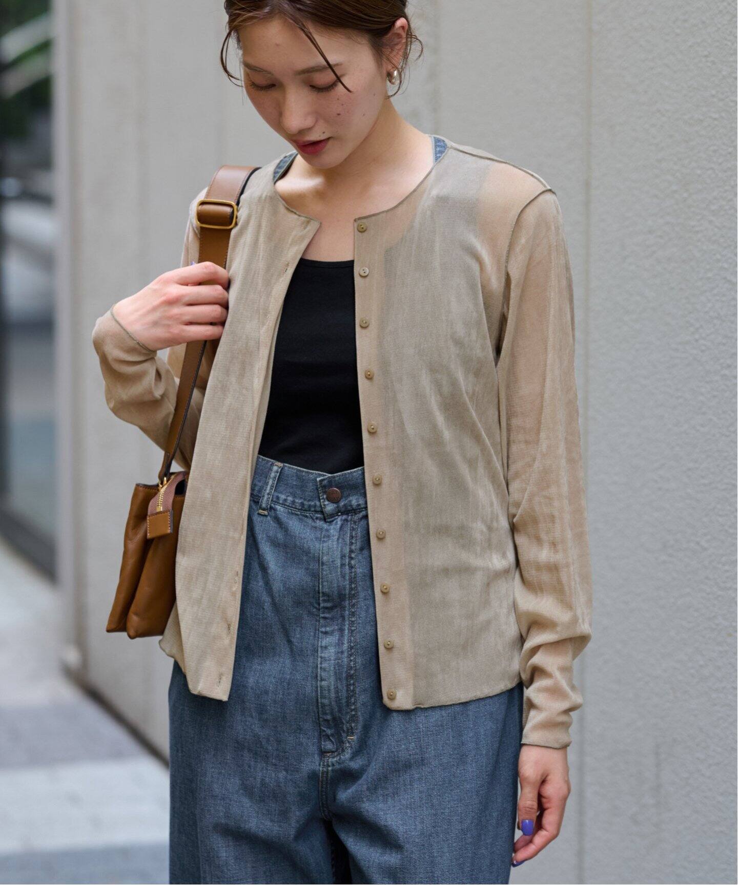 チュールフロッキーカーディガン（カーディガン）｜FRAMeWORK  