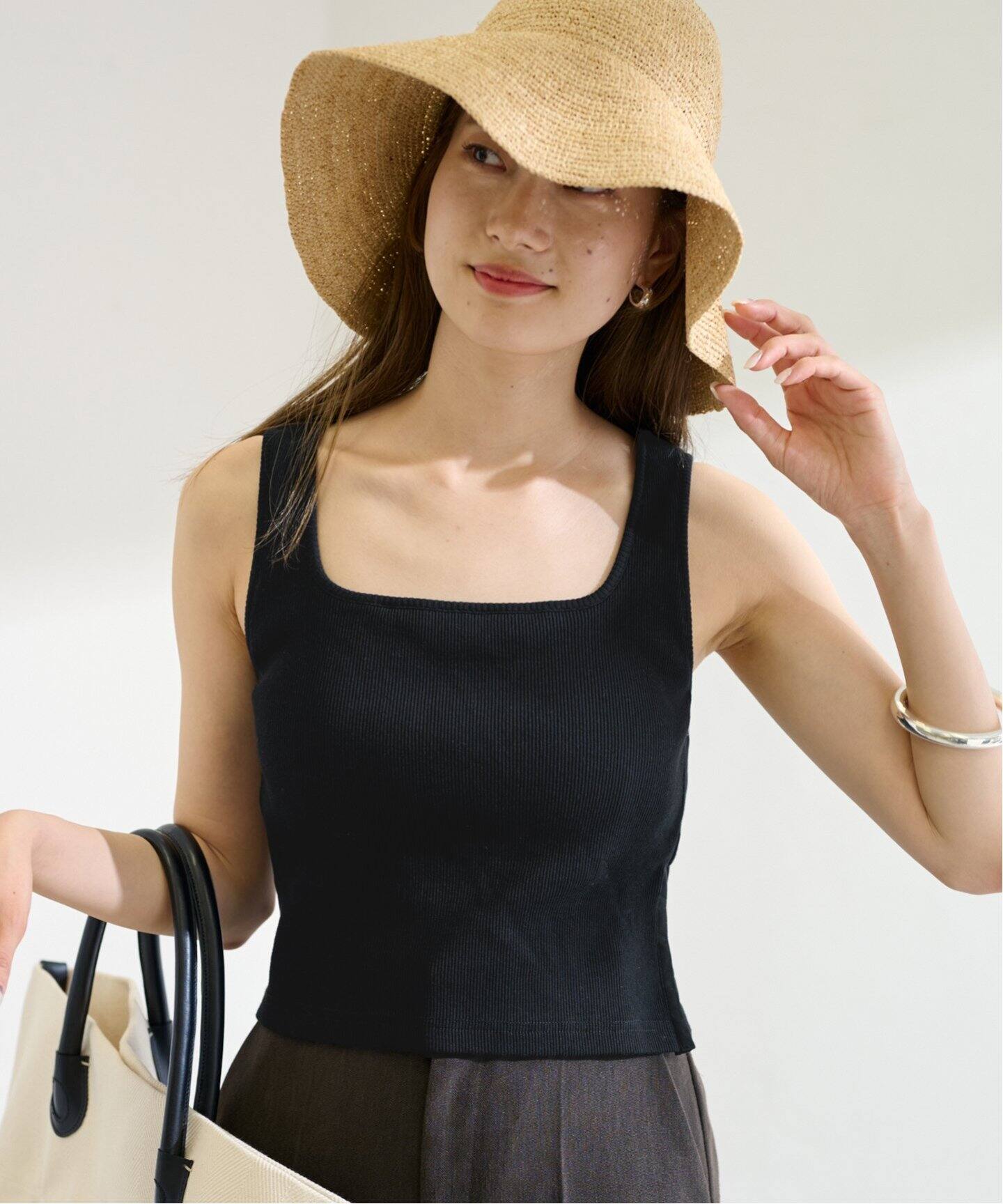 FRAMeWORK×EMILY WEEK オーガニックコットンサイドホックタンク 