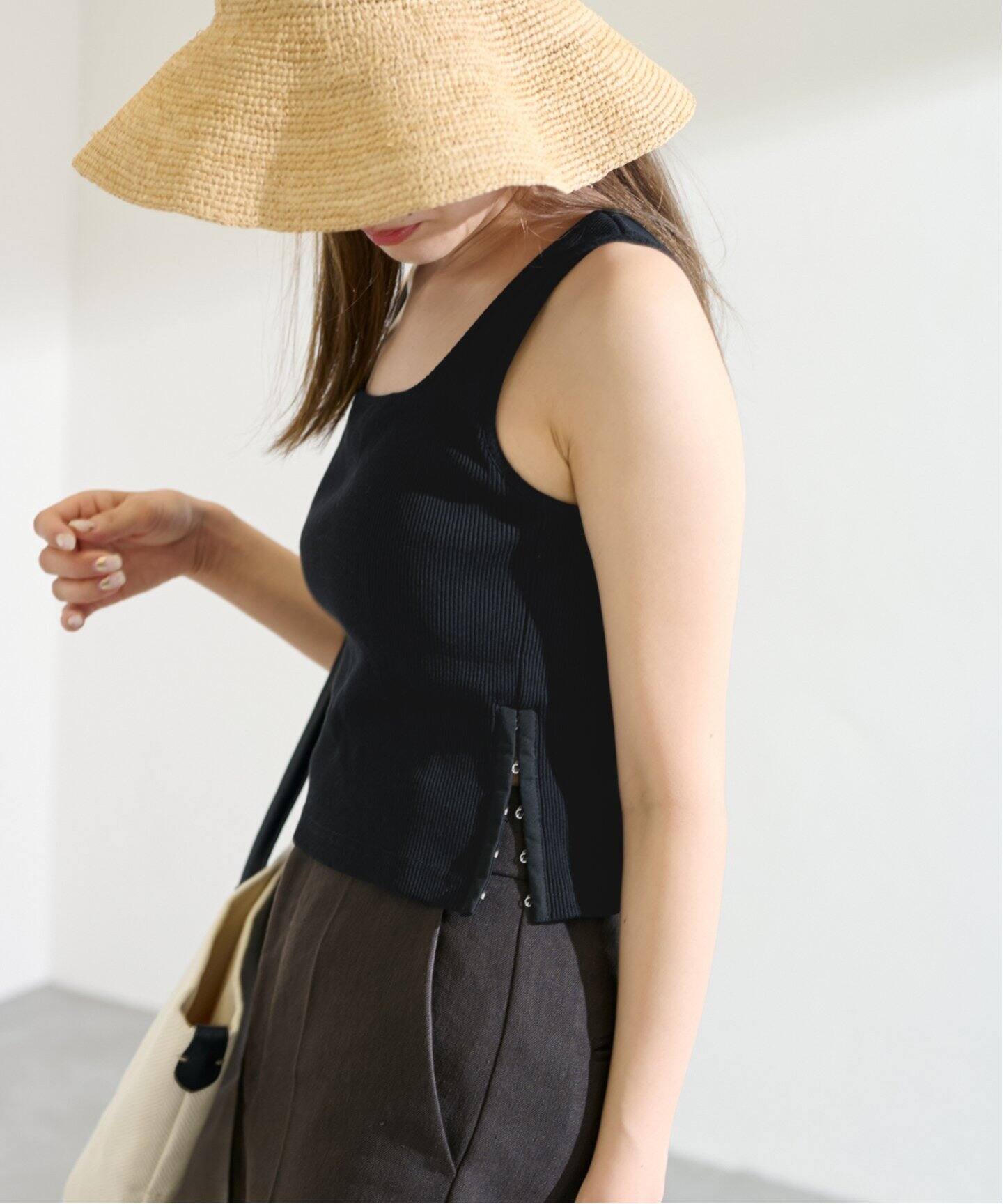 FRAMeWORK×EMILY WEEK オーガニックコットンサイドホックタンク 