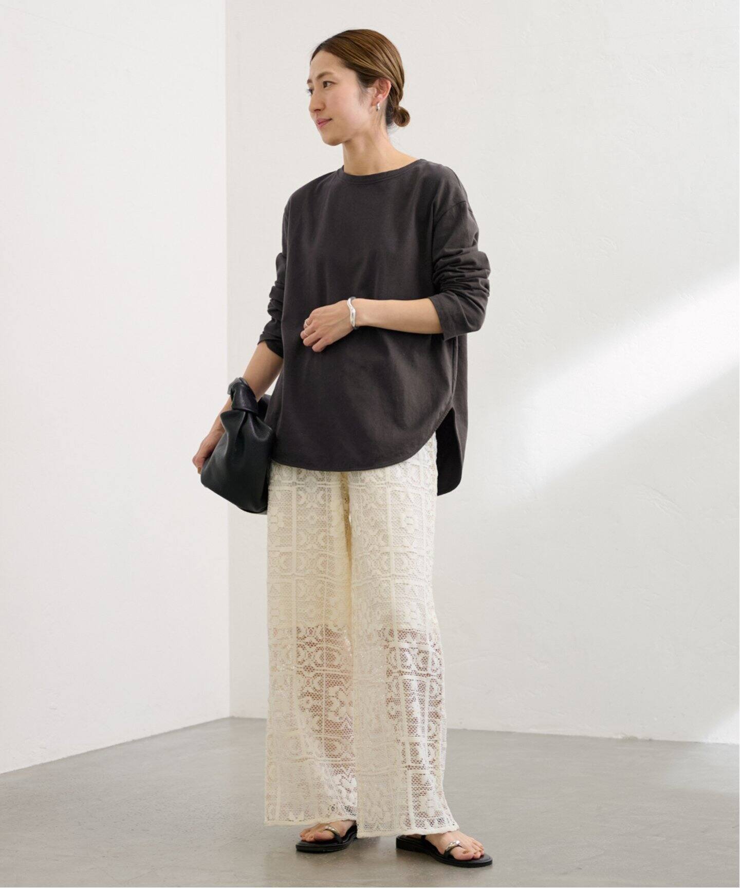 FRAMeWORK コットン天竺 ラウンドヘム5 新品 ≪追加≫コットン天竺ラウンドヘム（Tシャツ／カットソー）｜FRAMeWORK