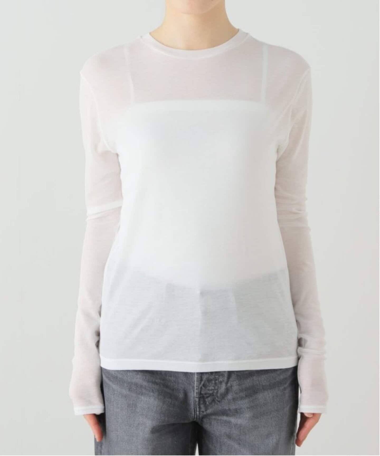 FRAMeWORK≪追加≫HTシアーロングTee ホワイト ≪追加≫HTシアーロングTee4（Tシャツ／カットソー）｜FRAMeWORK