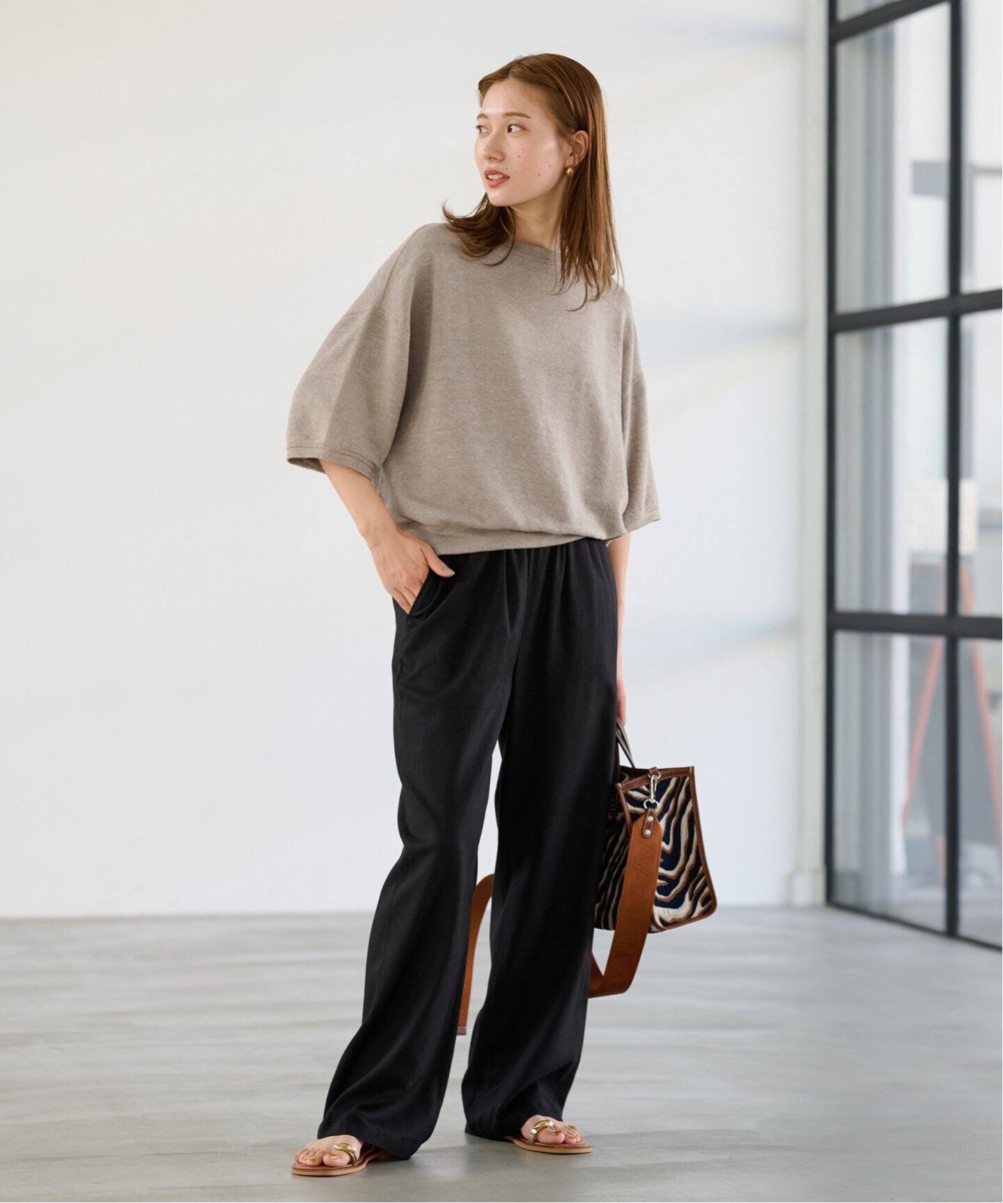FRAMeWORK LINEN TERRY ルーズプルオーバー LINEN TERRY LOOSEプルオーバー（Tシャツ／カットソー