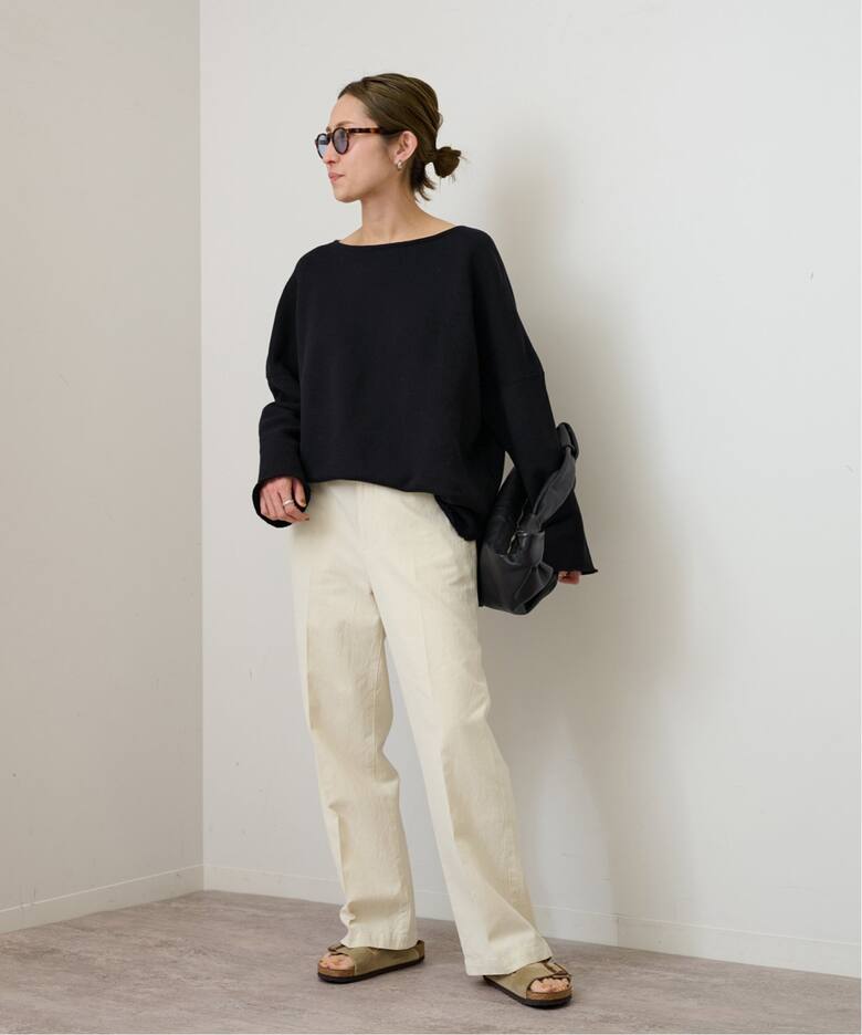 コットンリヨセルボートネックプルオーバーSWEAT（スウェット 