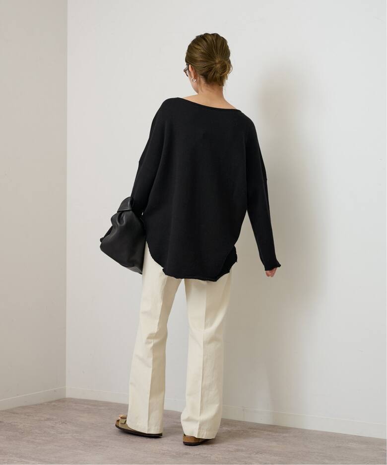 コットンリヨセルボートネックプルオーバーSWEAT（スウェット 