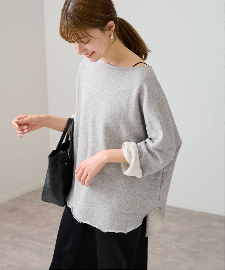 コットンリヨセルボートネックプルオーバーSWEAT（スウェット 