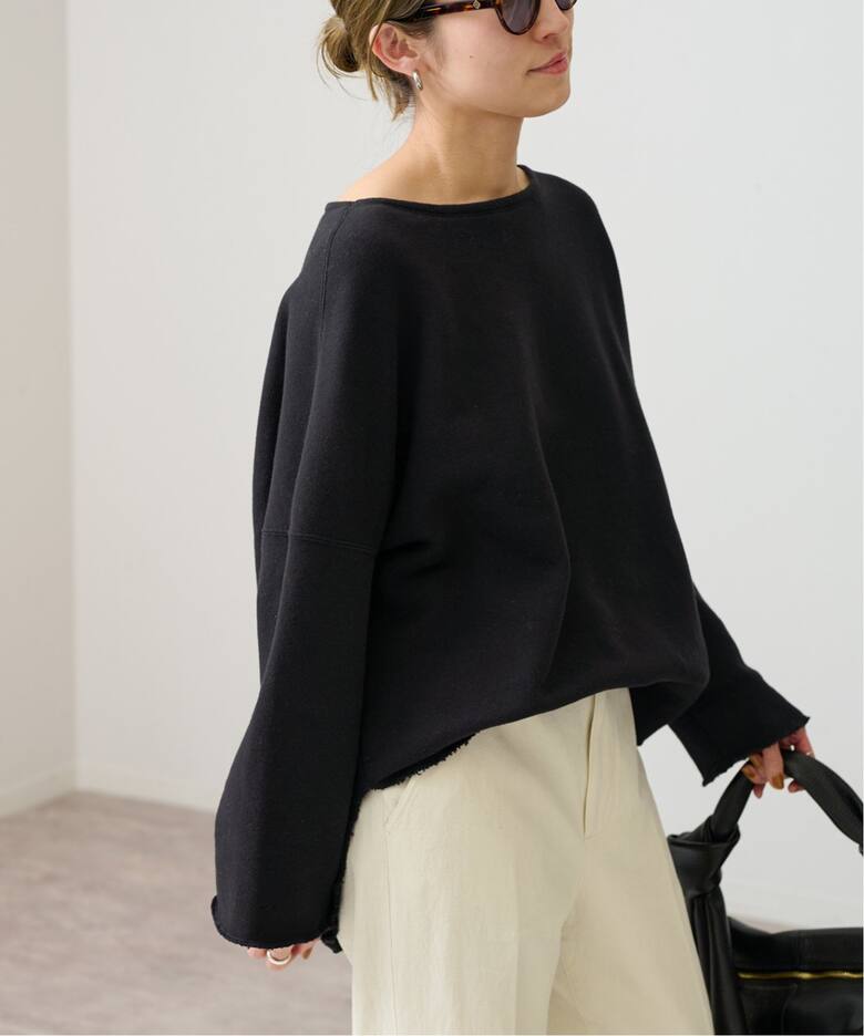 コットンリヨセルボートネックプルオーバーSWEAT（スウェット 