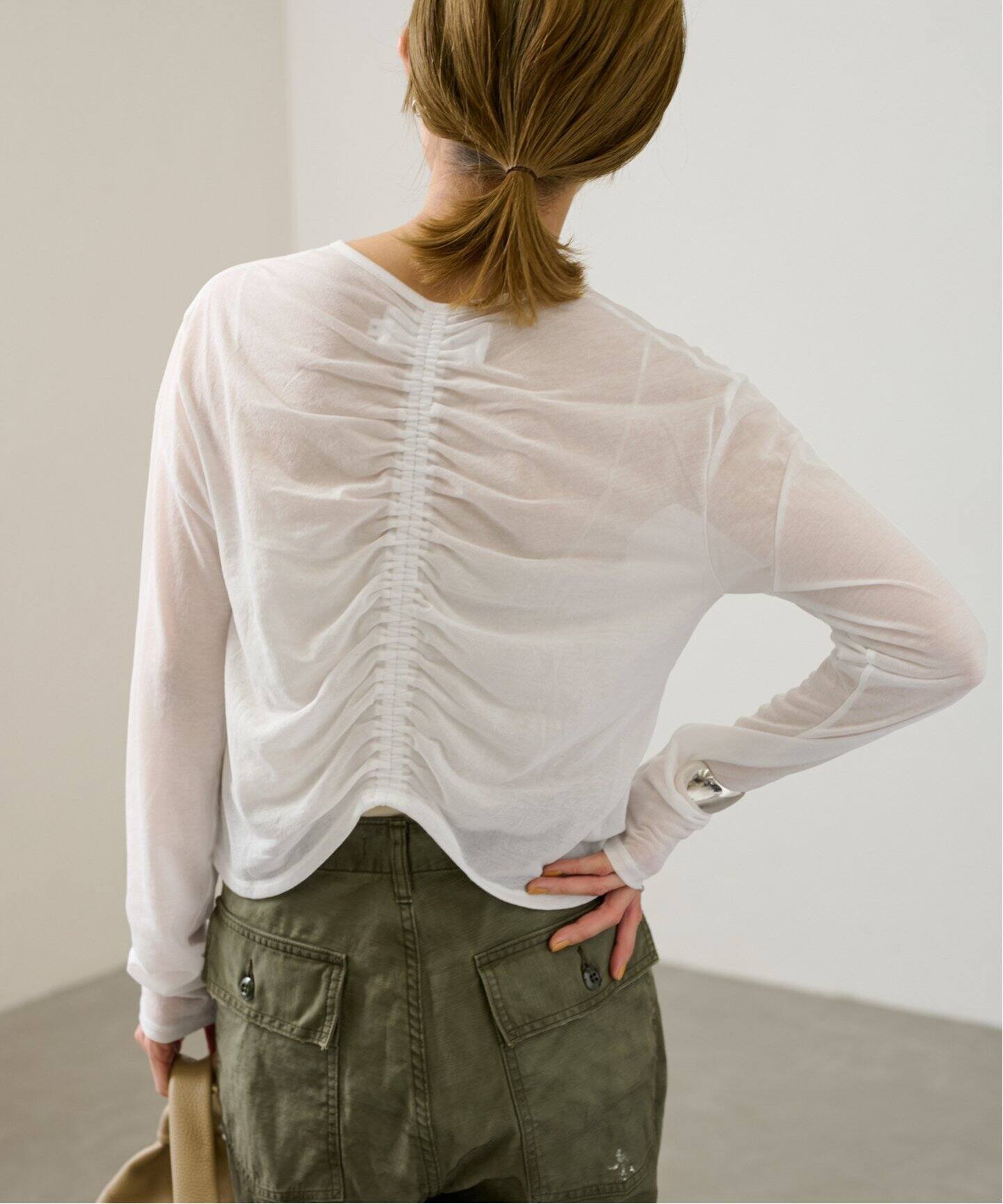 JANE SMITH/ジェーンスミス SHEER BACK GATHER CARDIGAN（カーディガン  