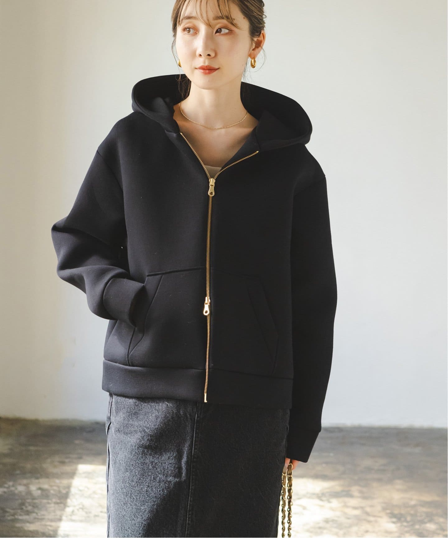 美品 NOBLE(ノーブル)ニットパーカー ダンボールニットフーデットパーカー(パーカー)|NOBLE