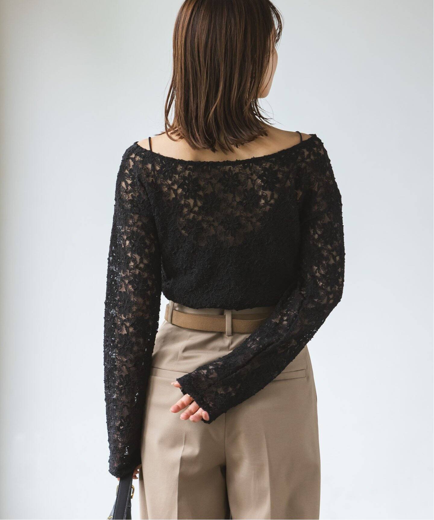 ストレッチフラワーレースプルオーバー（Tシャツ／カットソー）｜NOBLE