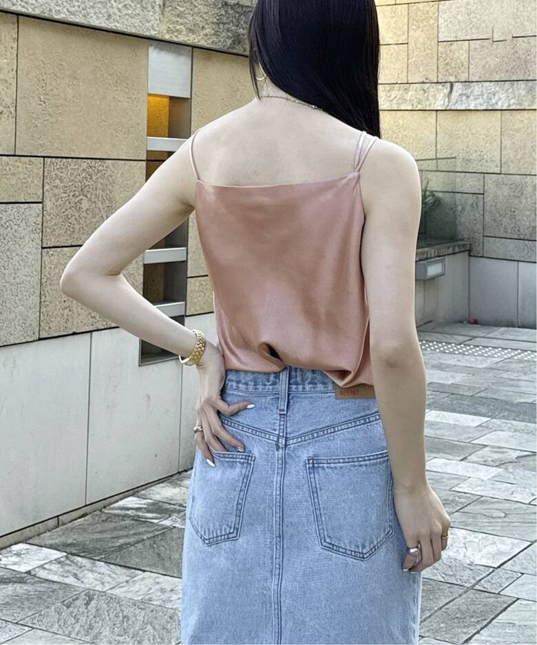 ドレープサテンキャミソール（Tシャツ／カットソー）｜NOBLE（ノーブル 