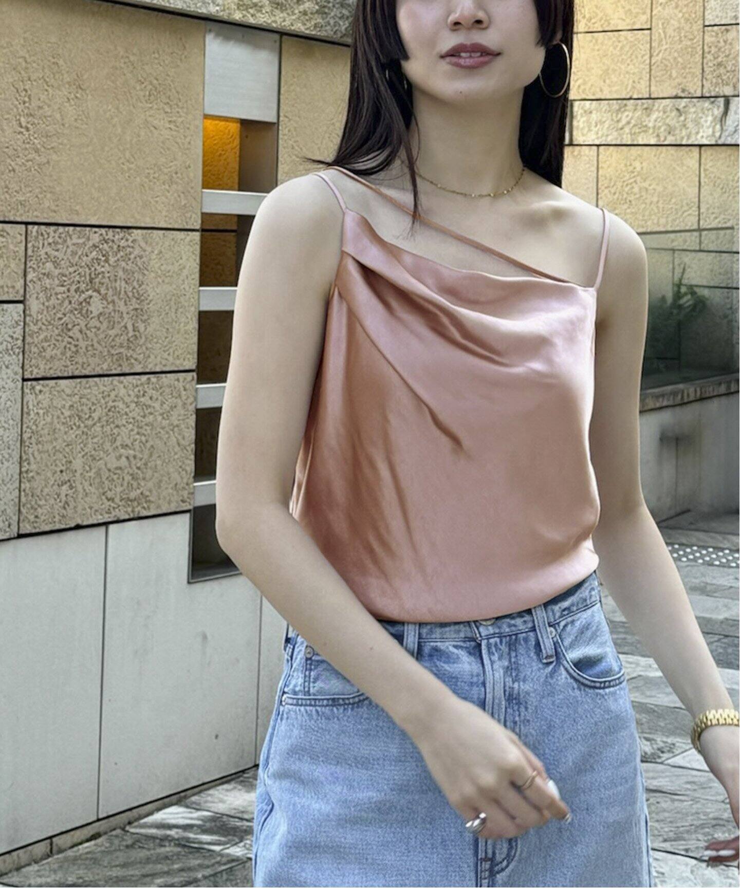 ドレープサテンキャミソール（Tシャツ／カットソー）｜NOBLE（ノーブル 