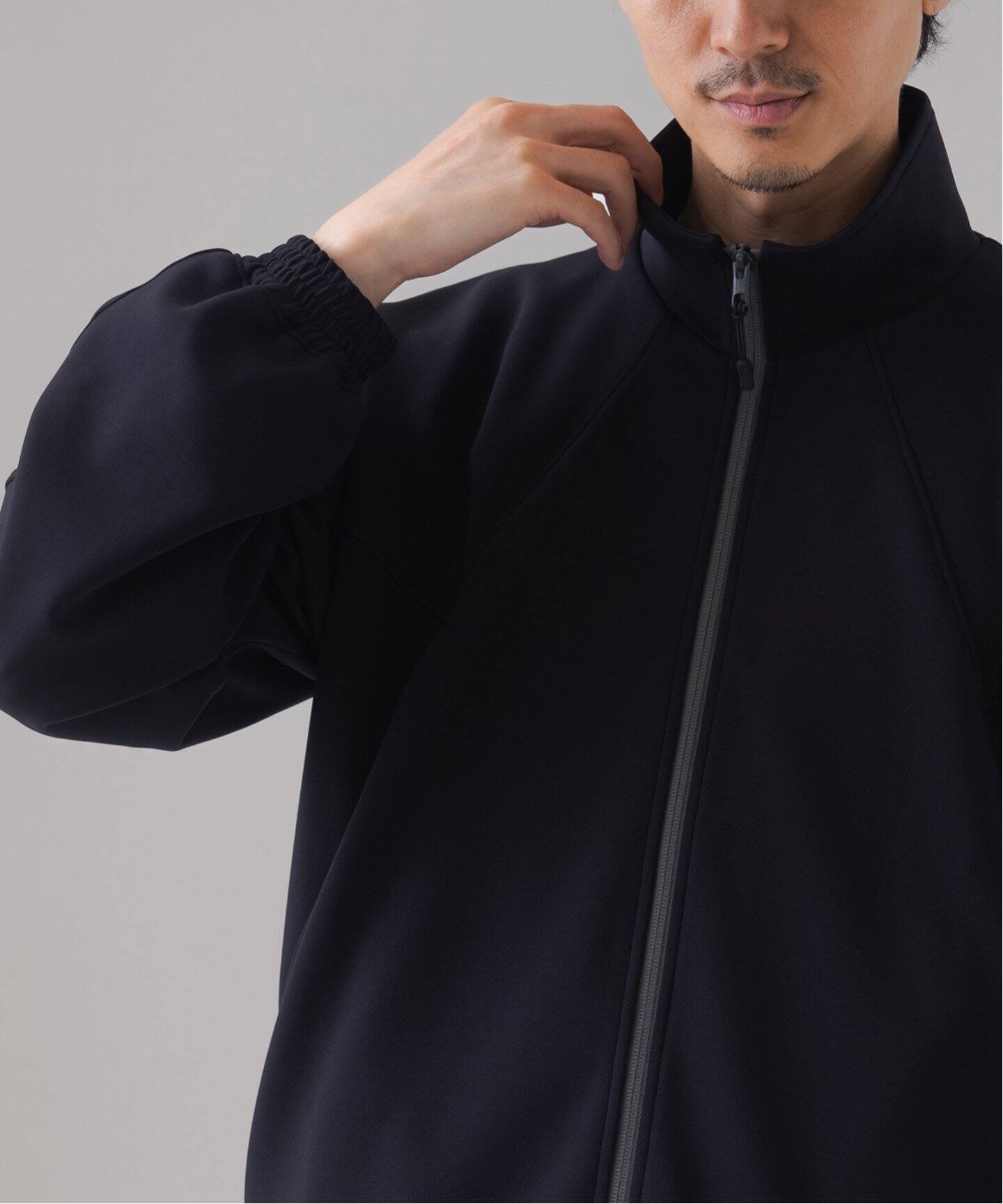 EDIFICEエディフィスダブルニットトレーニングブルゾン黒L