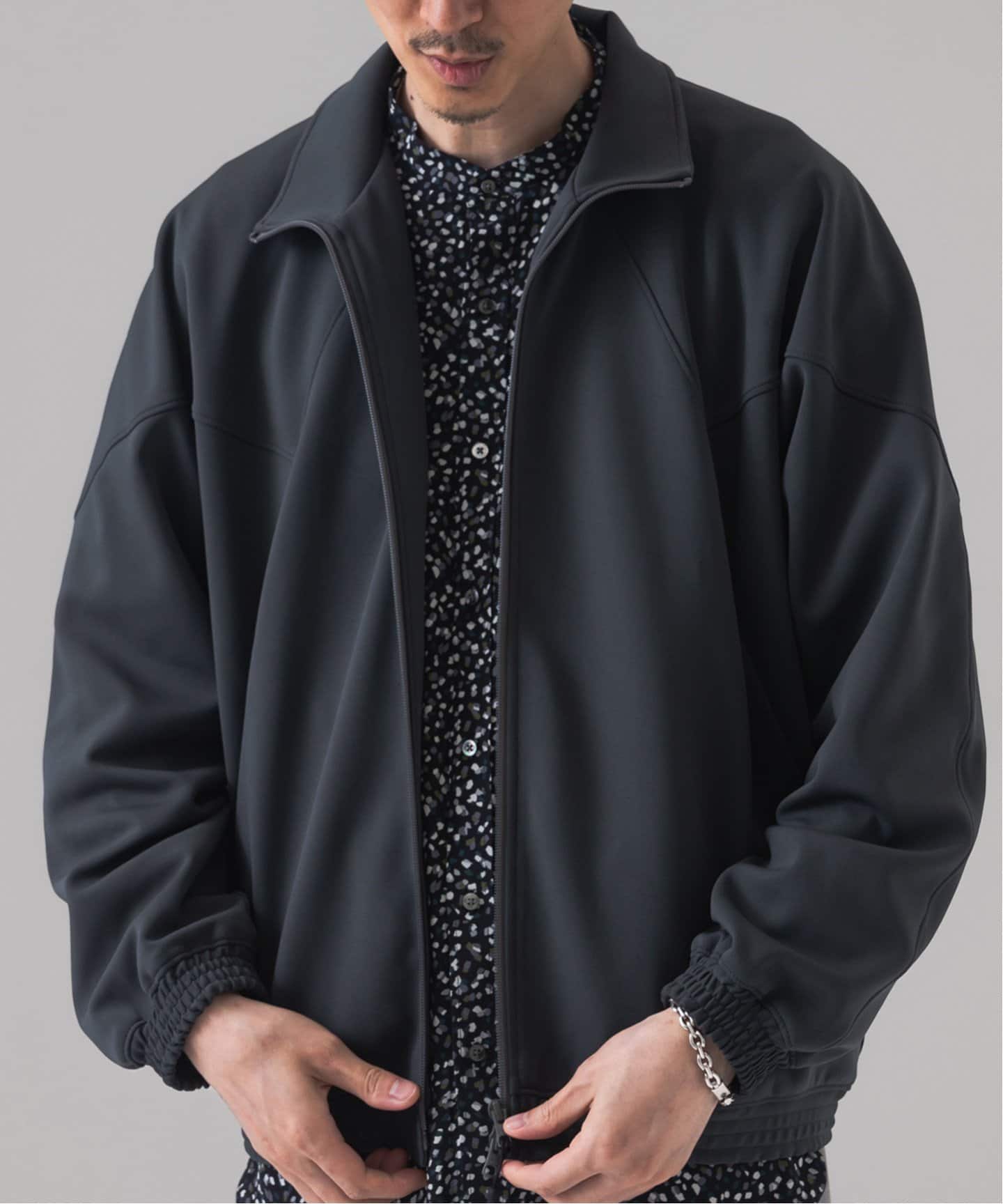 EDIFICEエディフィスダブルニットトレーニングブルゾン黒L