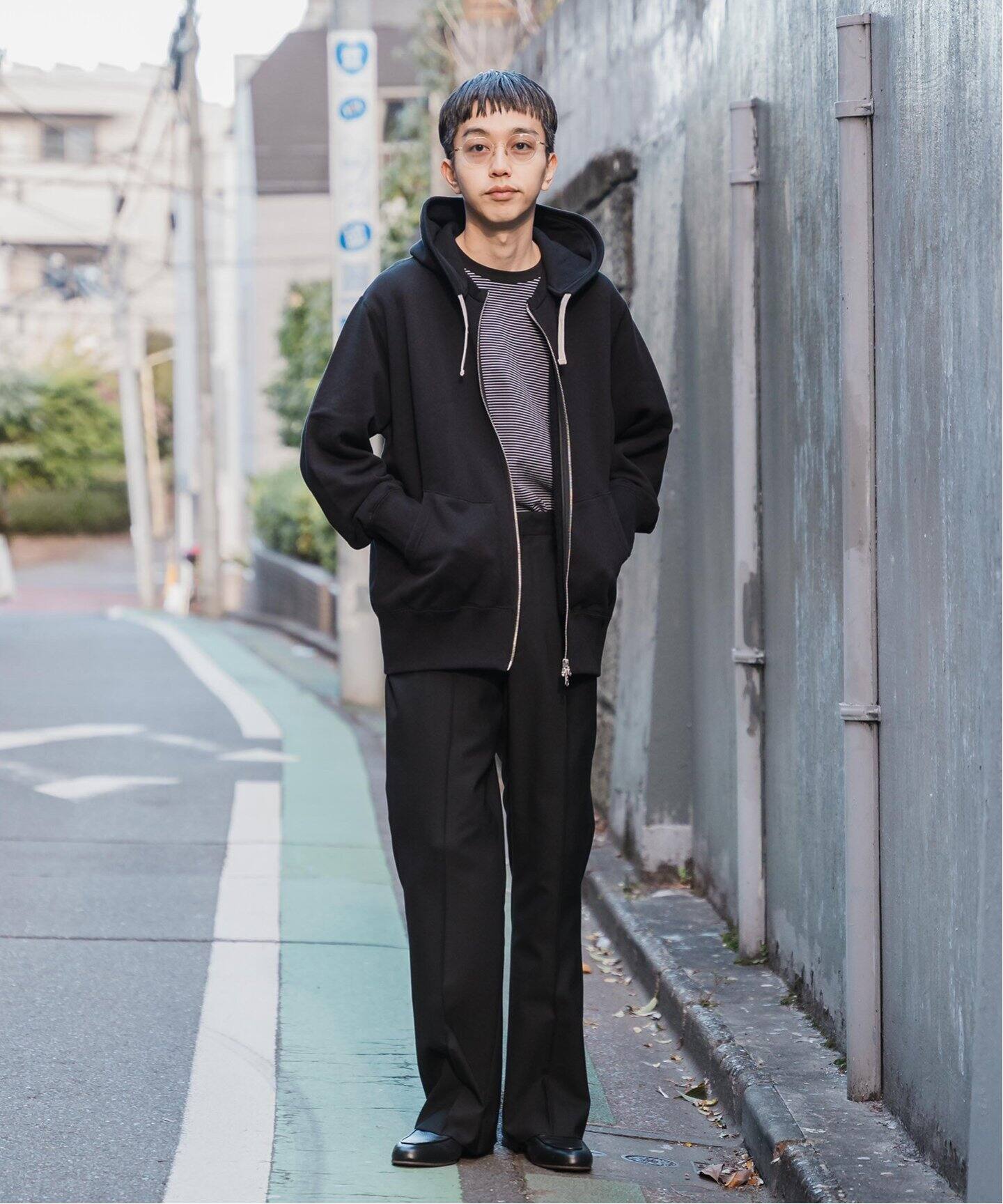 LOOPWHEELER for LOWERCASE × POGGYTHEMAN】別注 ジップフーディー  