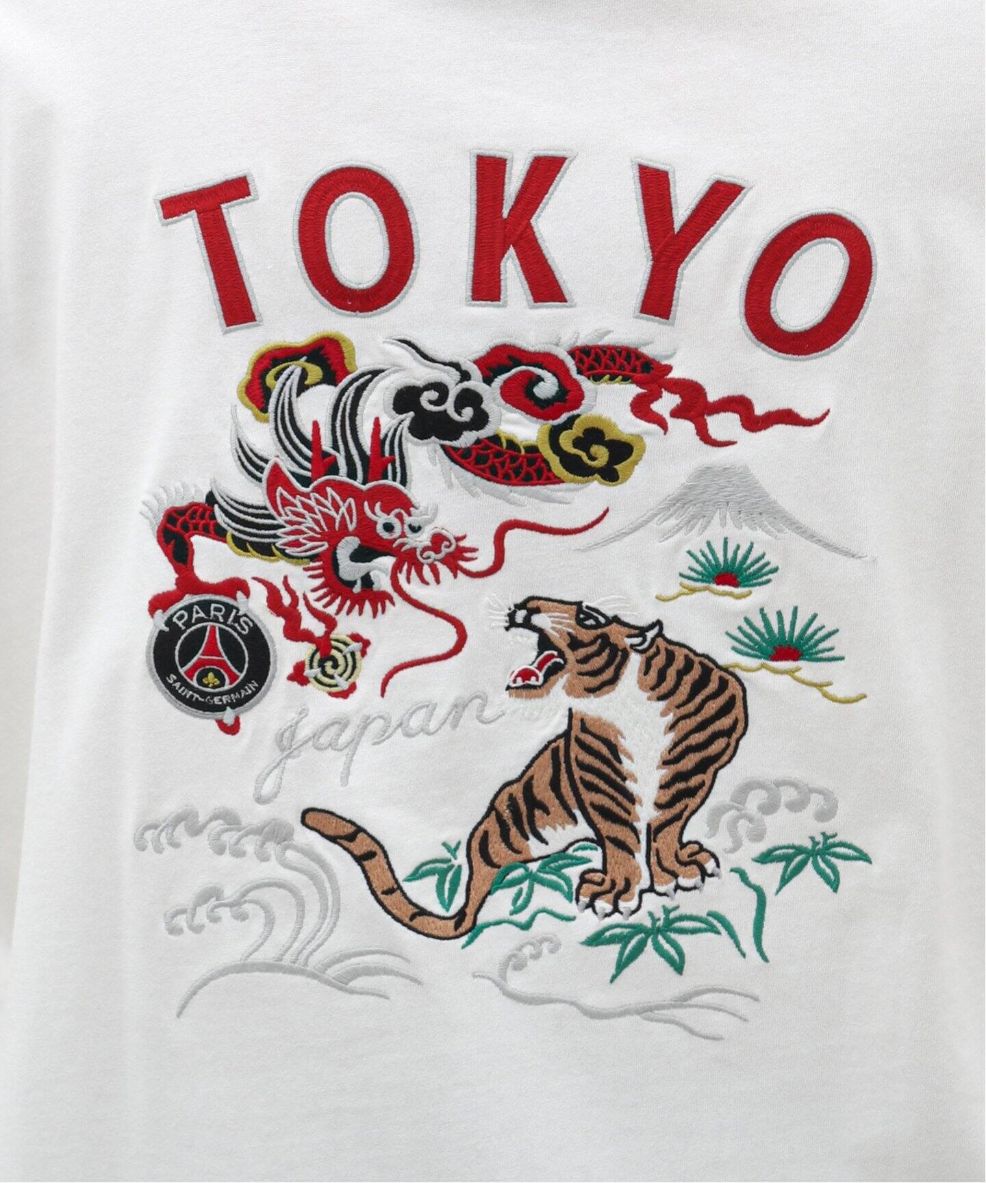 Paris Saint-Germain】刺しゅう ロングスリーブTシャツ 龍虎（T