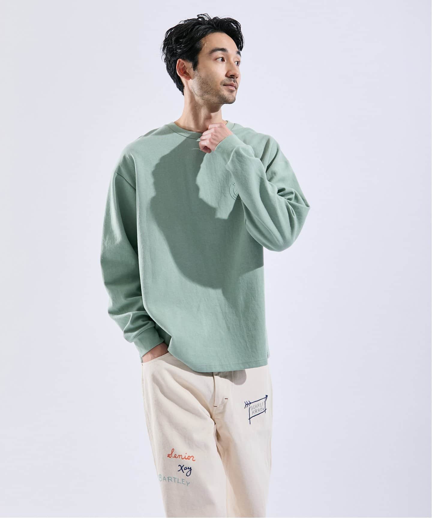 ☆25SS☆RECTO ロゴ ロングスリーブ トップ/RECTO☆ 公式・アウトレット】ロングスリーブスクエアロゴティー（ユニ