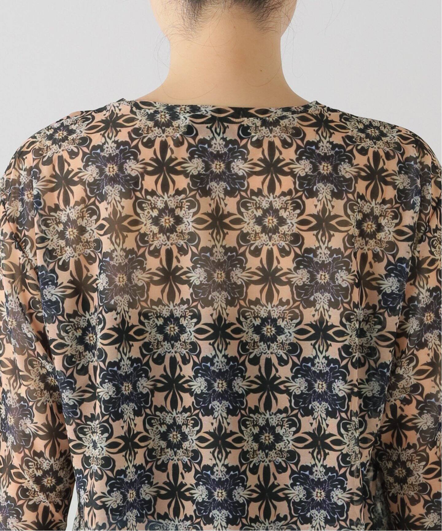 FUMIE TANAKA(フミエタナカ)】sheer print long t：カットソー（T 