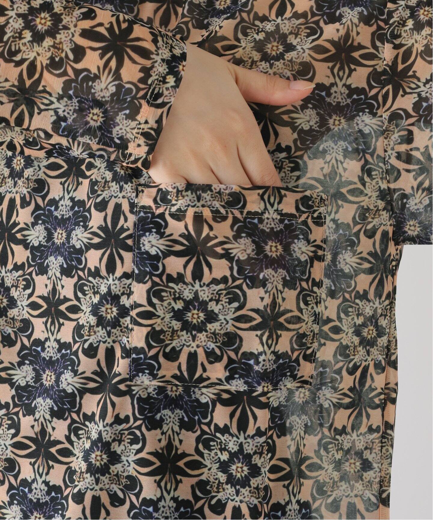 FUMIE TANAKA(フミエタナカ)】sheer print long t：カットソー（T 