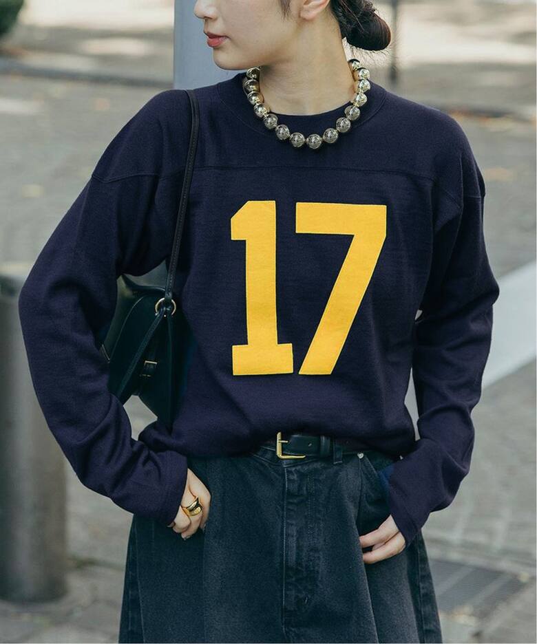 INSCRIRE /アンスクリア】Football Tee：カットソー（Tシャツ 