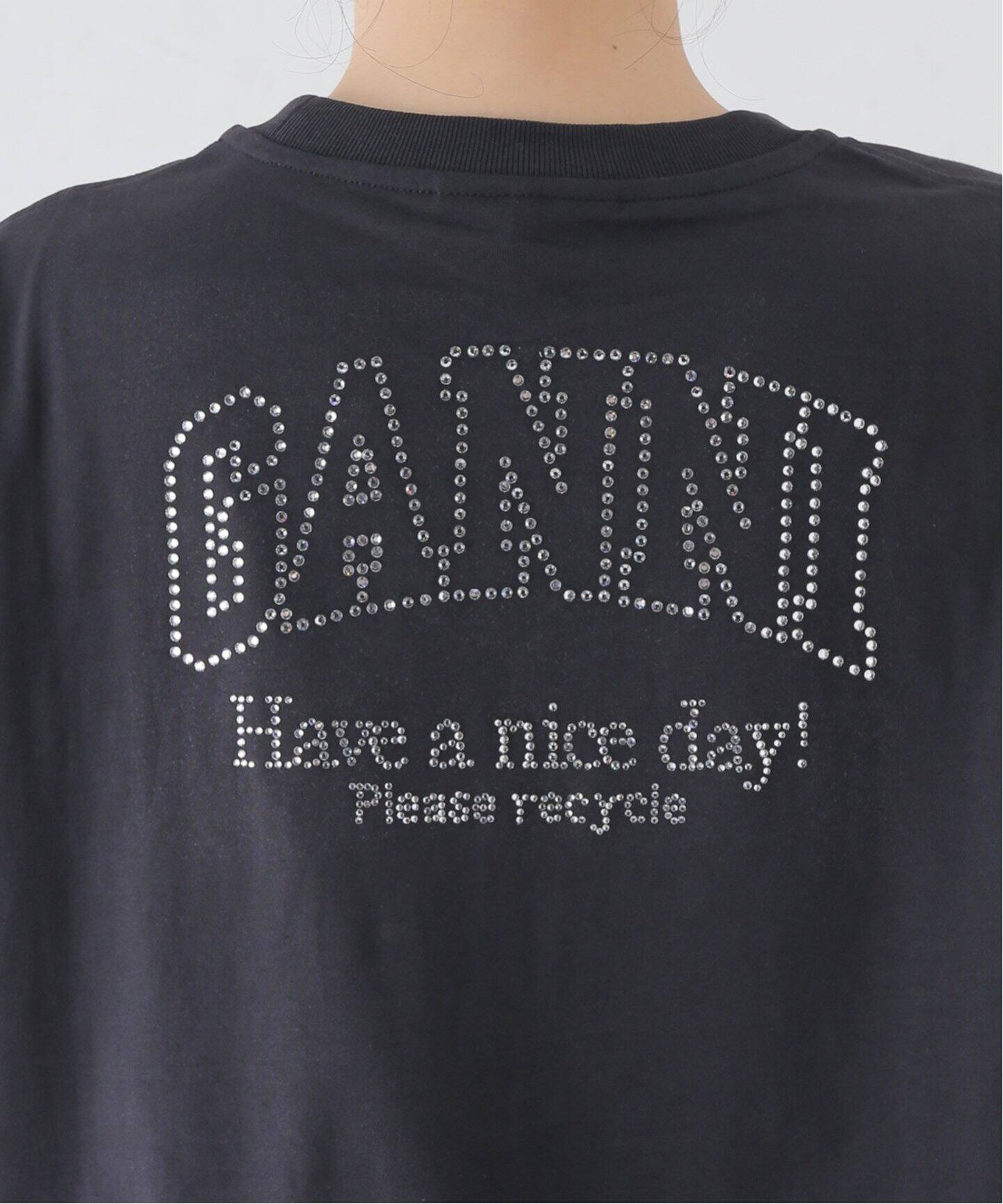 GANNI/ガニー】Basic Jersey Rhinestone Relaxed T-：Tシャツ（Tシャツ  
