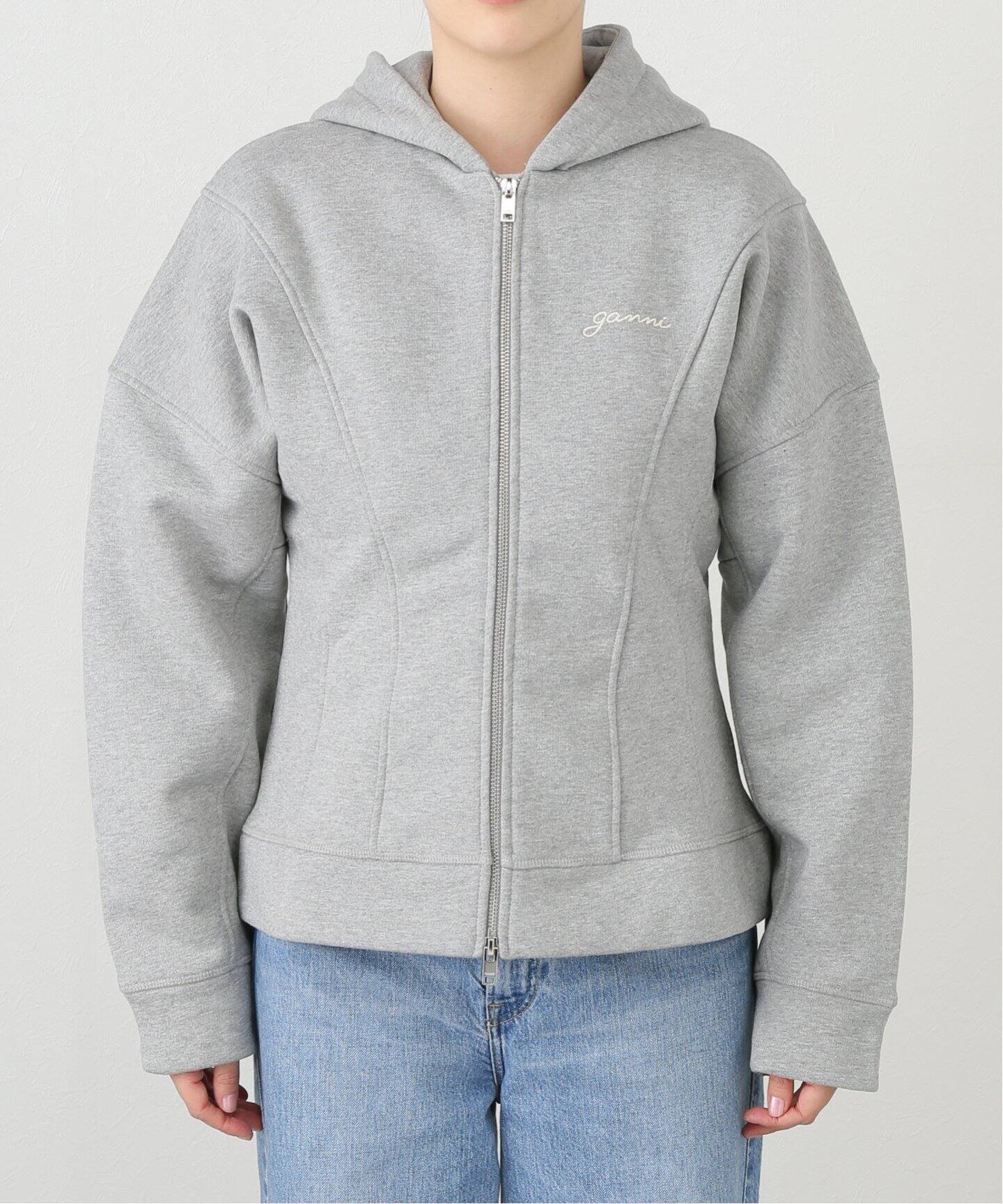 GANNI/ガニー】Heavy Fleece Zip Hoodie：パーカー（パーカー 