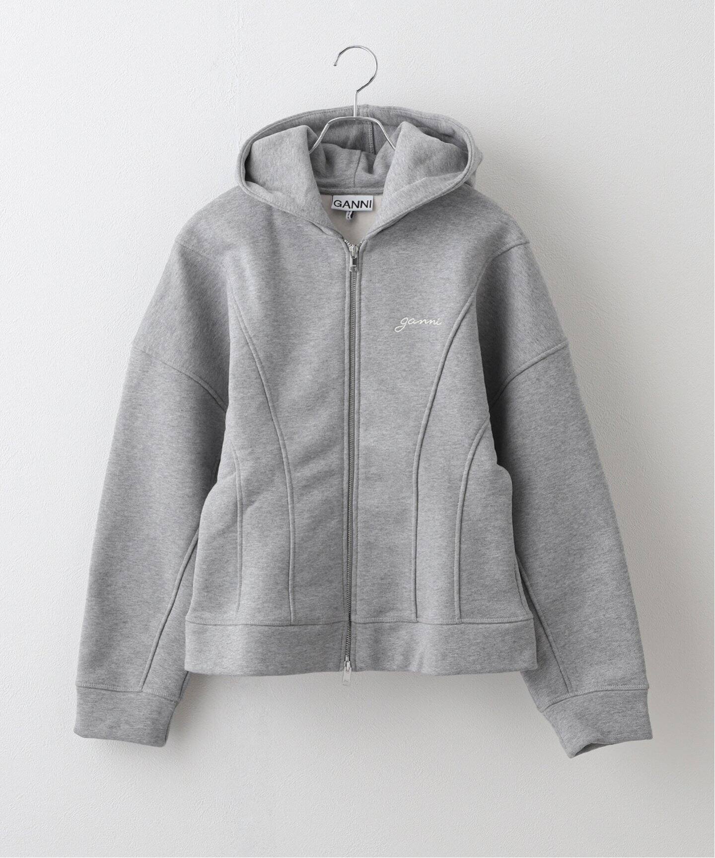 GANNI/ガニー】Heavy Fleece Zip Hoodie：パーカー（パーカー 