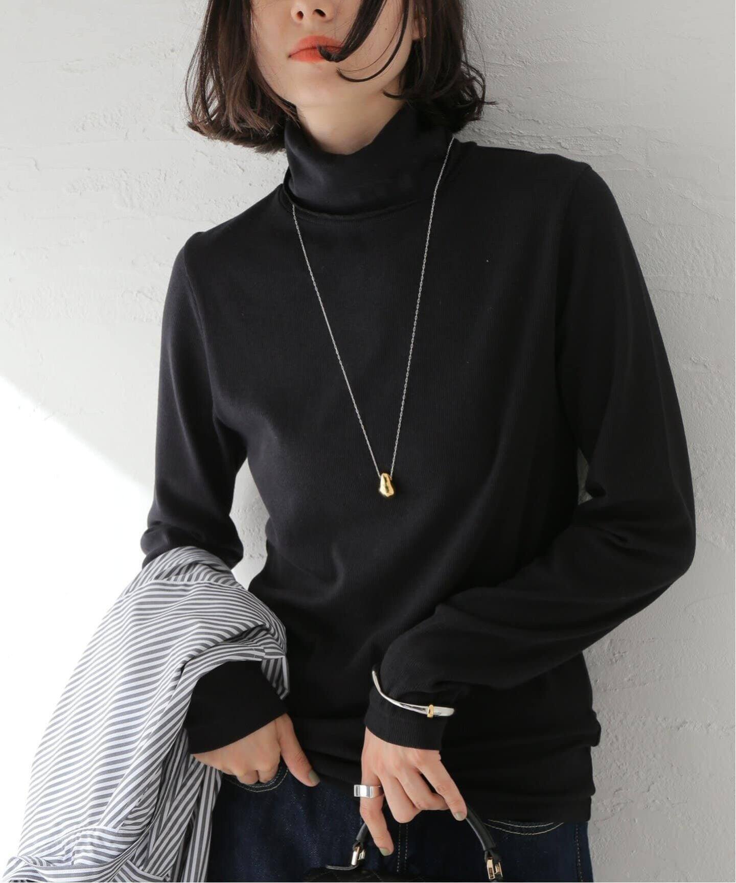 ジャーナルスタンダードタートルネックプルオーバー　ブラック 追加》ベアテレコタートルプルオーバー（Tシャツ／カットソー