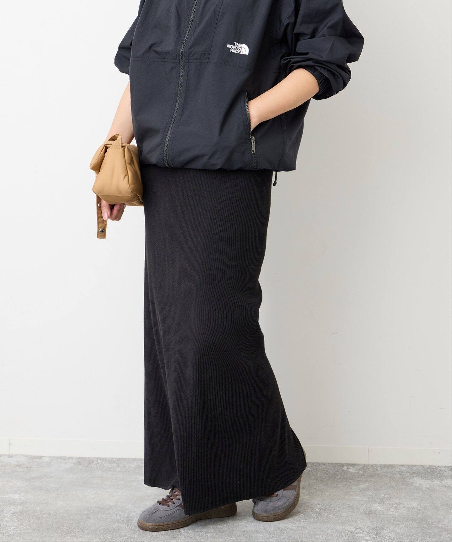 ウールライクハリヌキロングスカート（ロング・マキシ丈スカート  