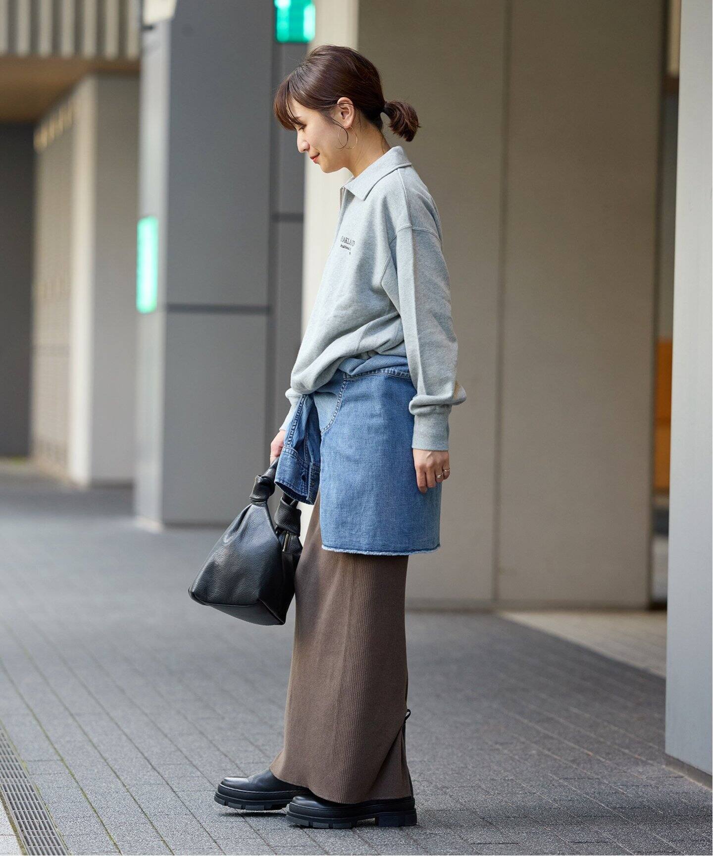 ウールライクハリヌキロングスカート（ロング・マキシ丈スカート  