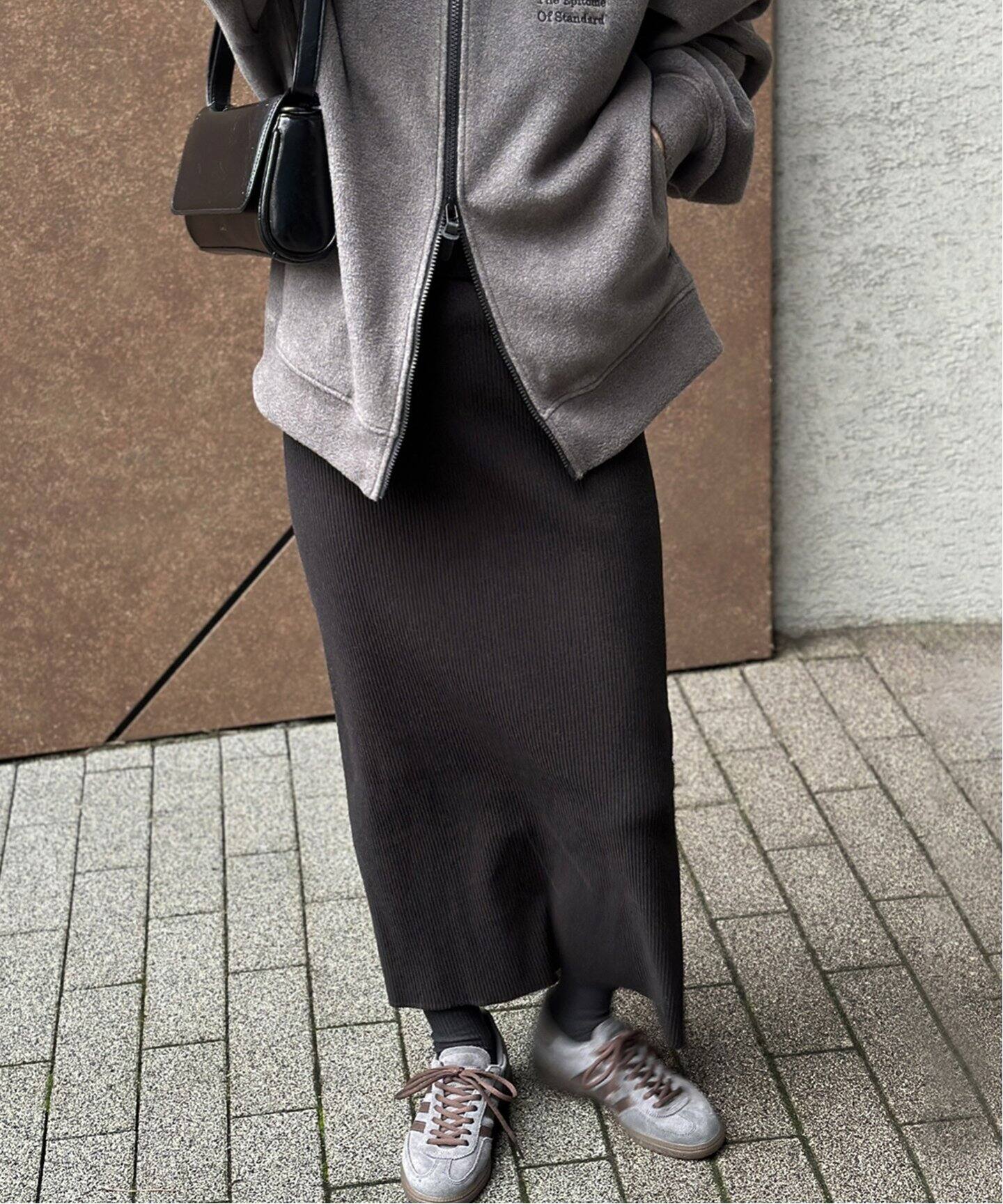 ウールライクハリヌキロングスカート（ロング・マキシ丈スカート  