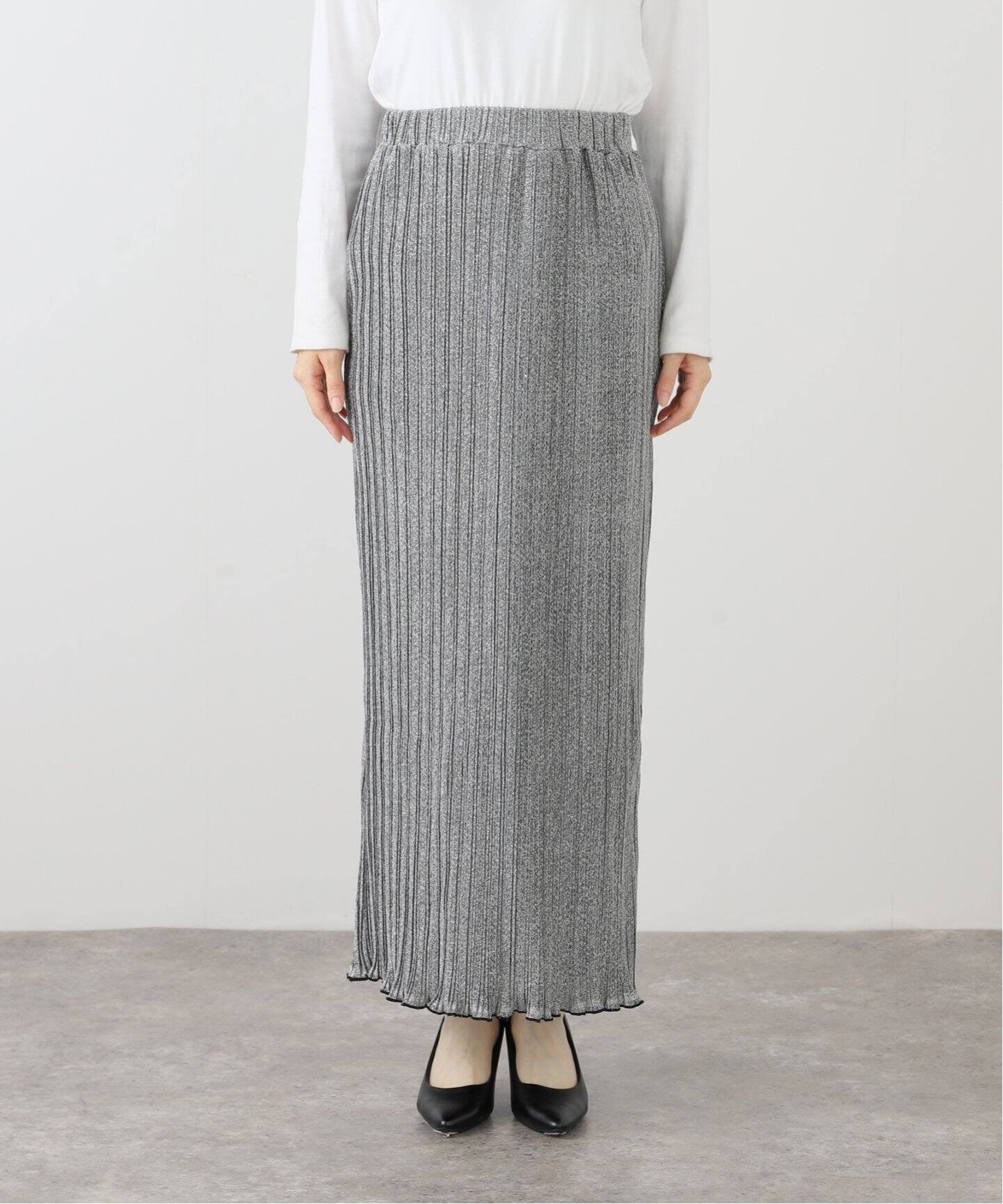 希少 イッセイミヤケ ホワイトレーベル プリーツロングフレア  