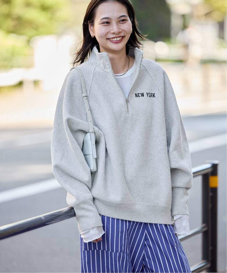 別注【CHAMPION/チャンピオン】ハーフジップロゴスウェット  