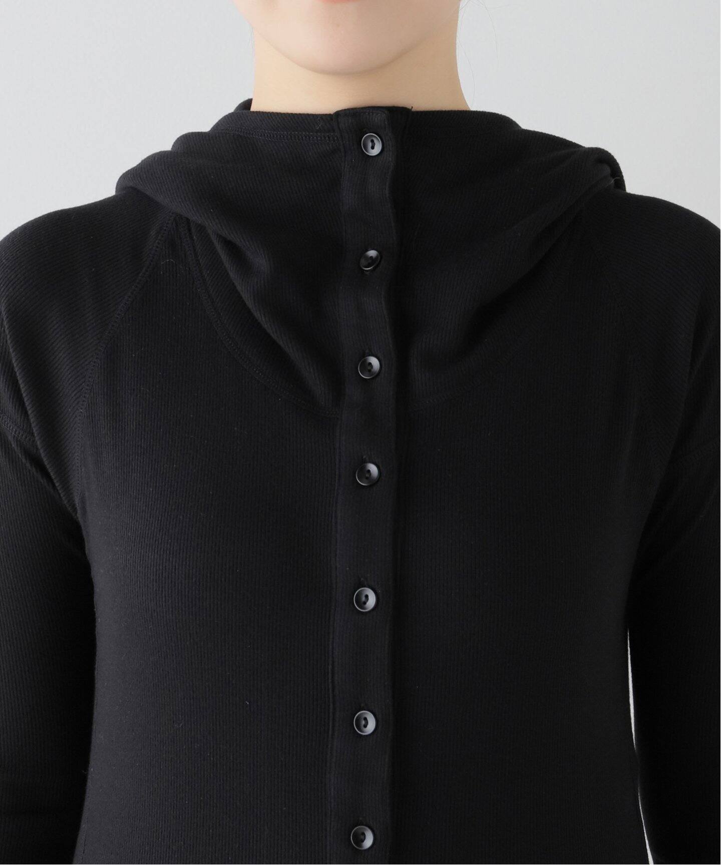 【LOW CLASSIC】 BUTTON UP HOODIE black LOW CLASSIC