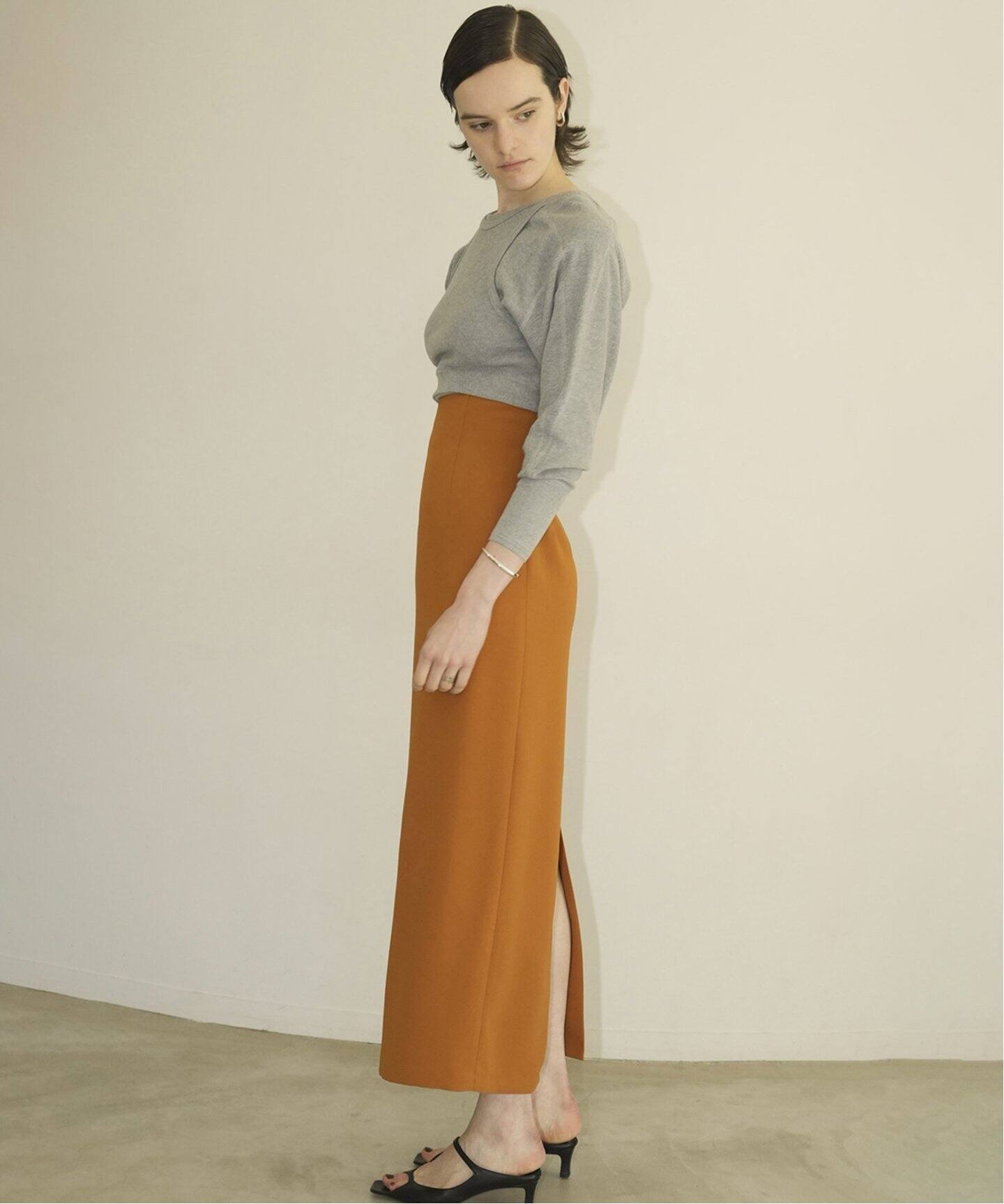 CLANE/クラネ】LAYERED BUSTIER THERMAL TOPS：カットソー（Tシャツ 