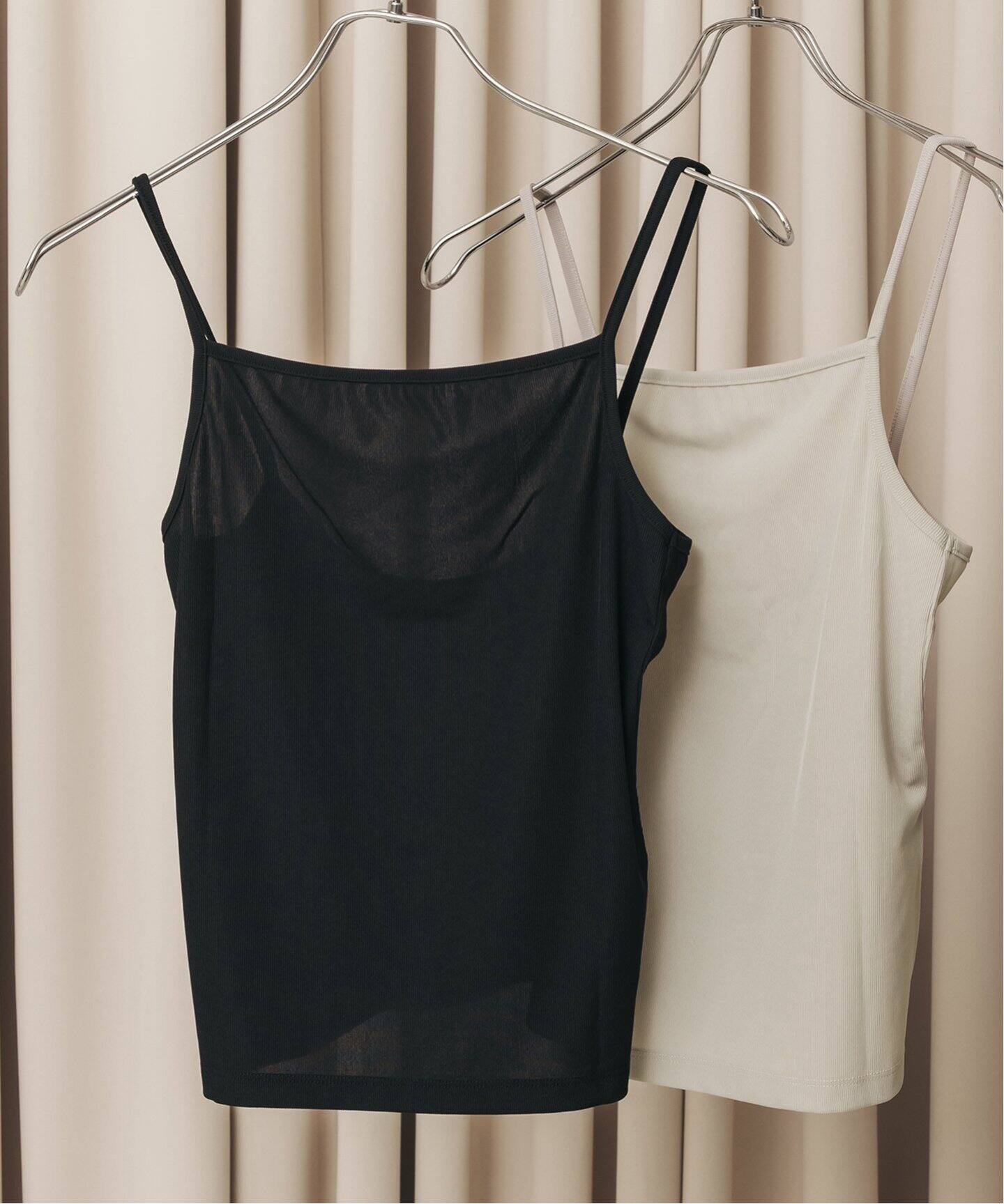 AMOMENTO / アモーメント】RIBBED SLEEVELESS TOP:キャミソール 