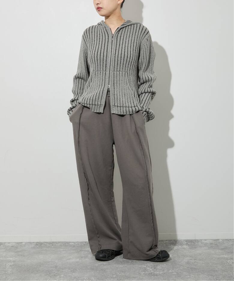 追加》アウトシームスウェットワイドパンツ（スウェットパンツ 