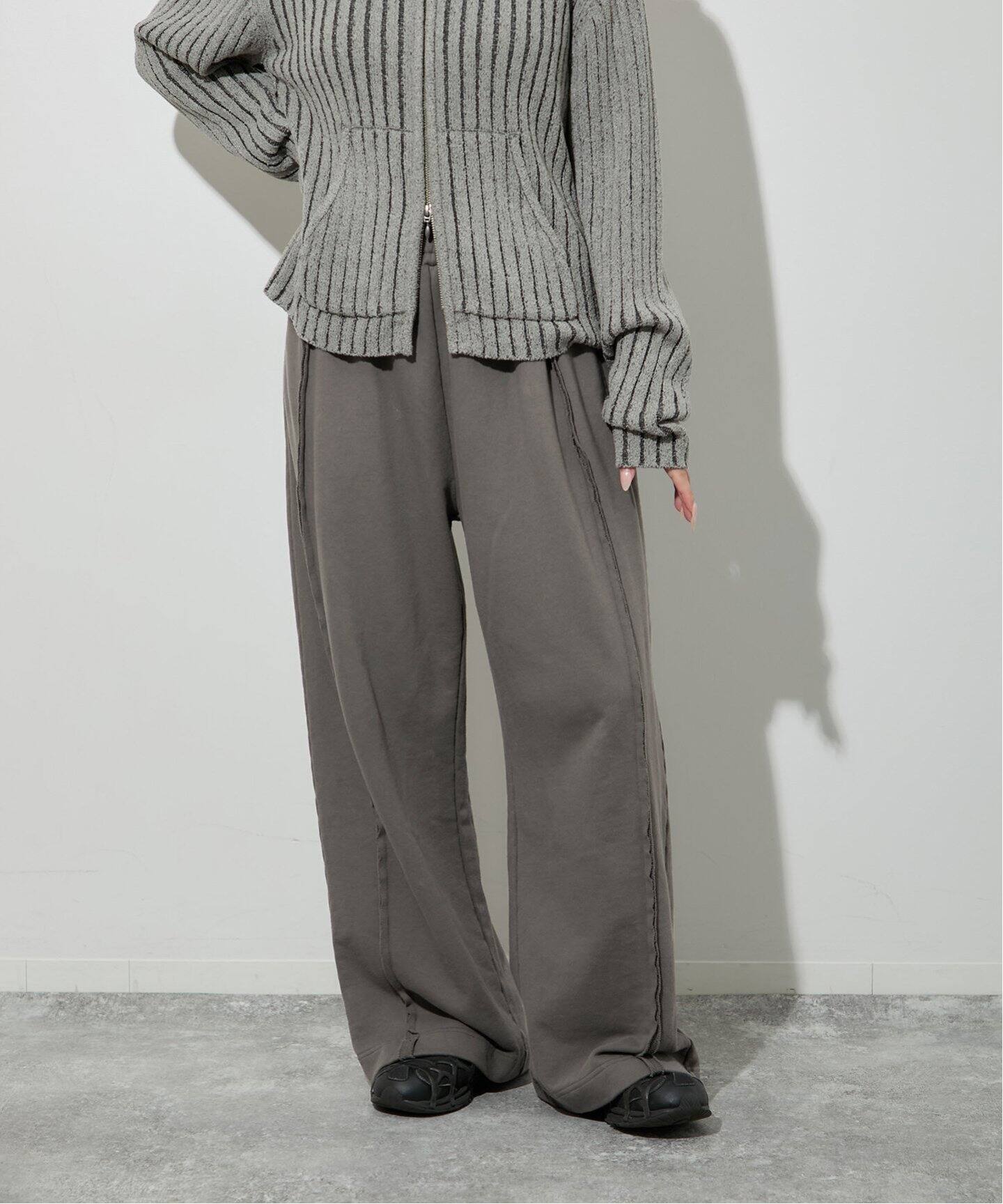 追加》アウトシームスウェットワイドパンツ（スウェットパンツ