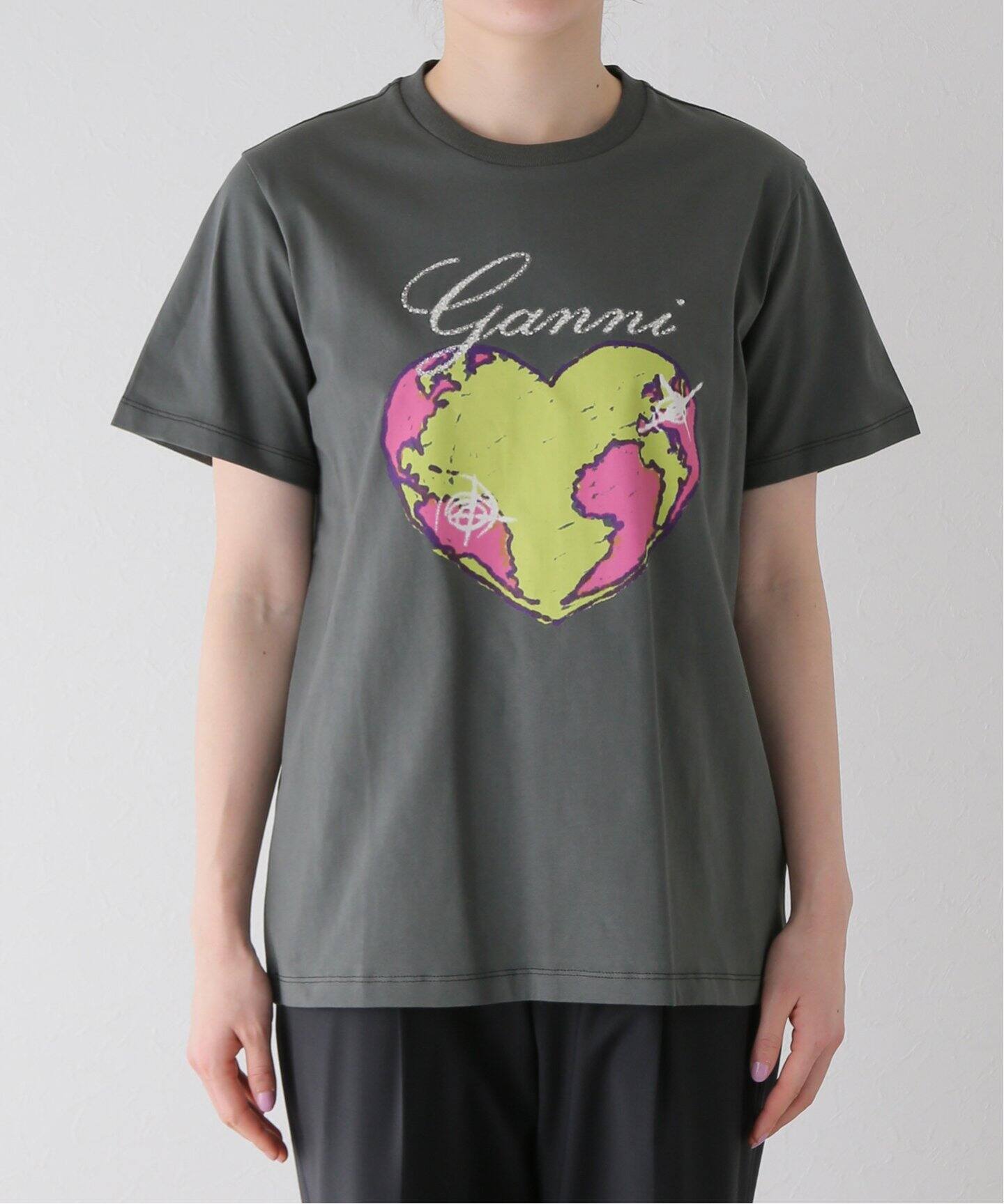 GANNI / ガニー】Basic Jersey Heart Relaxed T-shirt：Tシャツ（T 