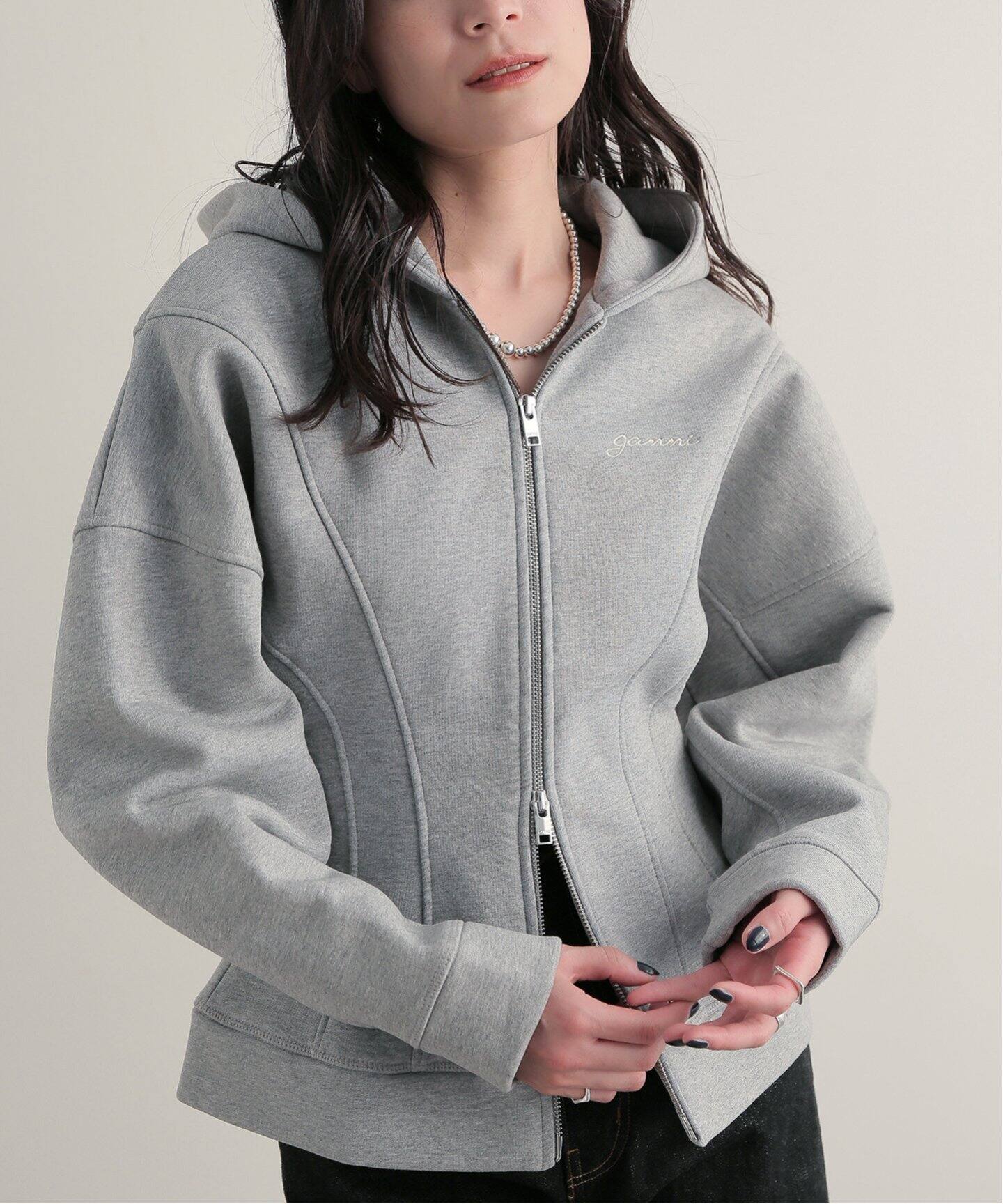 GANNI / ガニー】Heavy Fleece Zip Hoodie T3998/T4029（パーカー 