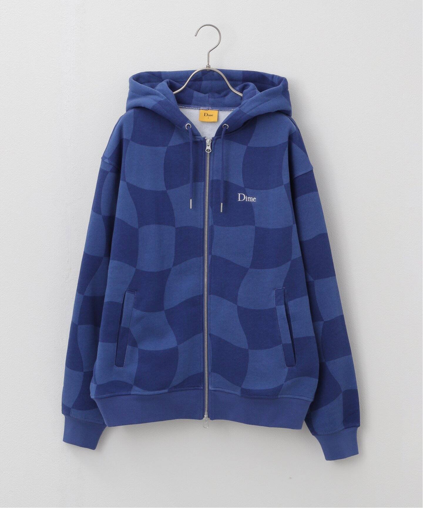 Dime/ダイム】 CLASSIC CHECKMATE ZIP-HOODIE：裏起毛ジップパーカー  