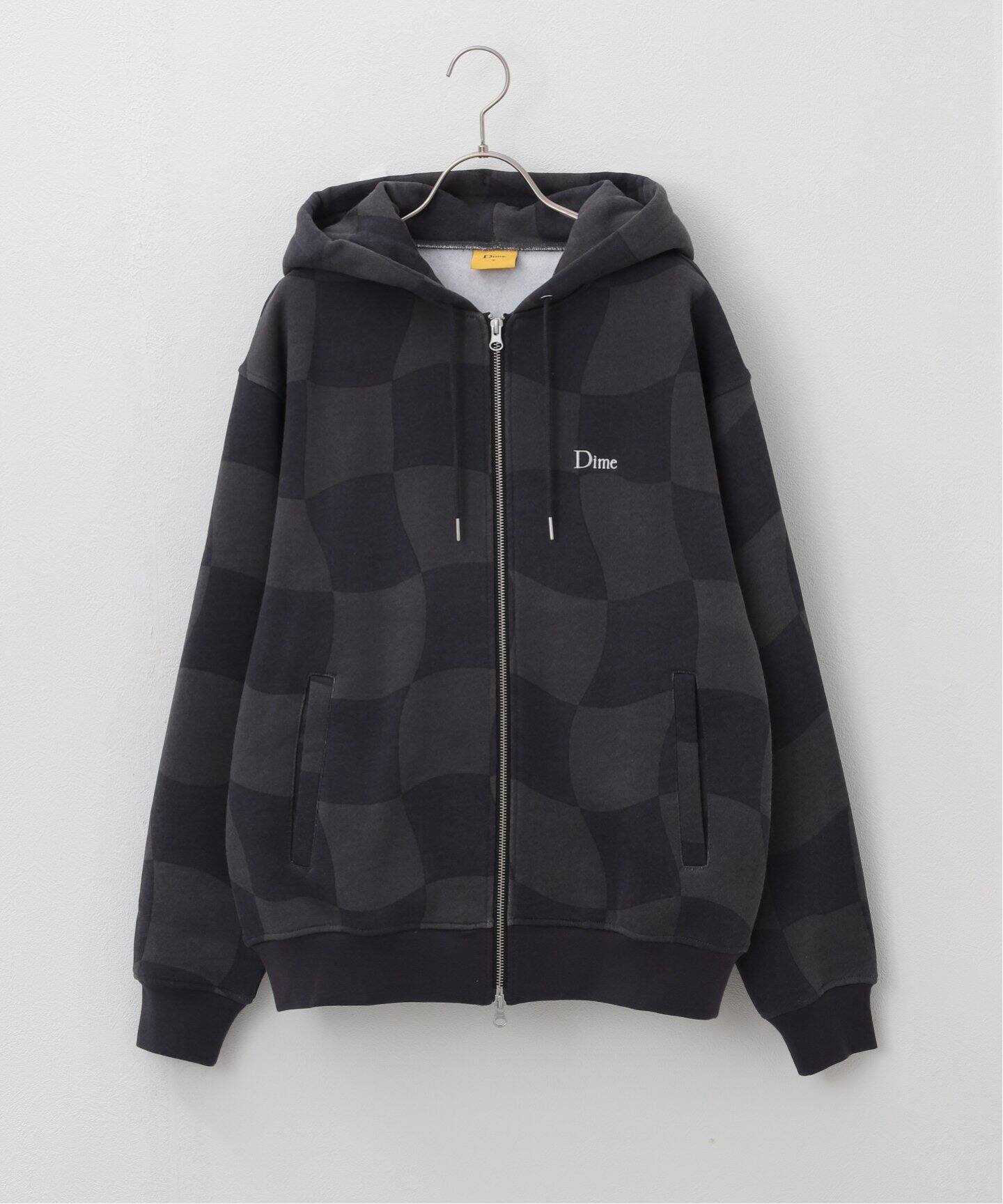 Dime/ダイム】 CLASSIC CHECKMATE ZIP-HOODIE：裏起毛ジップパーカー  