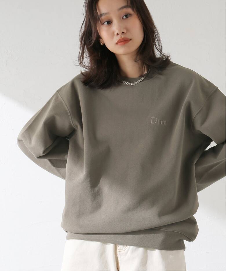 Dime/ダイム】 CLASSIC SMALL LOGO CREWNECK：裏起毛スウェット 