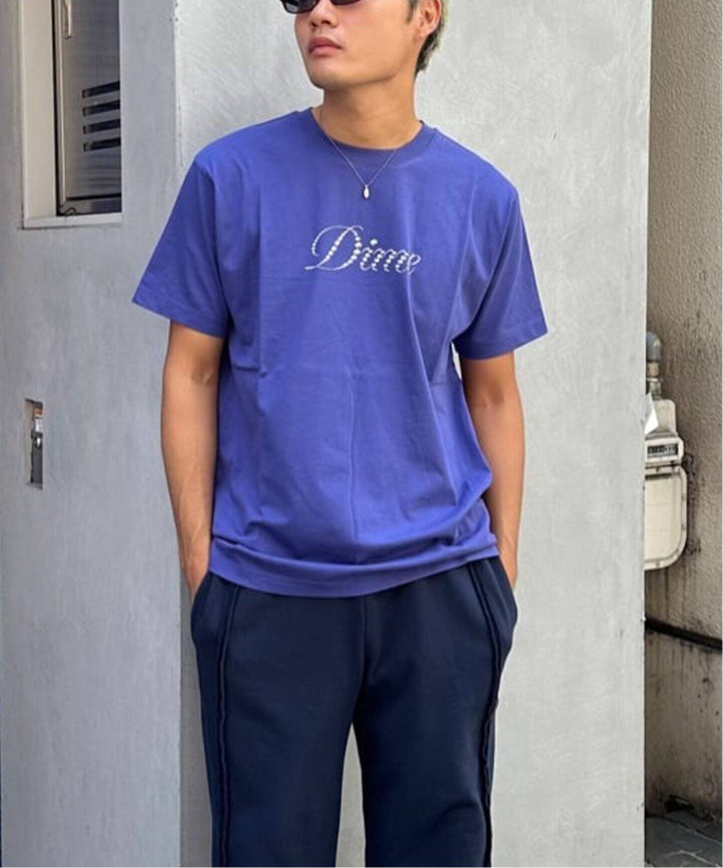 Dime 【 Icy Cursive T-Shirt Men 】 Tシャツ メンズファッション 
