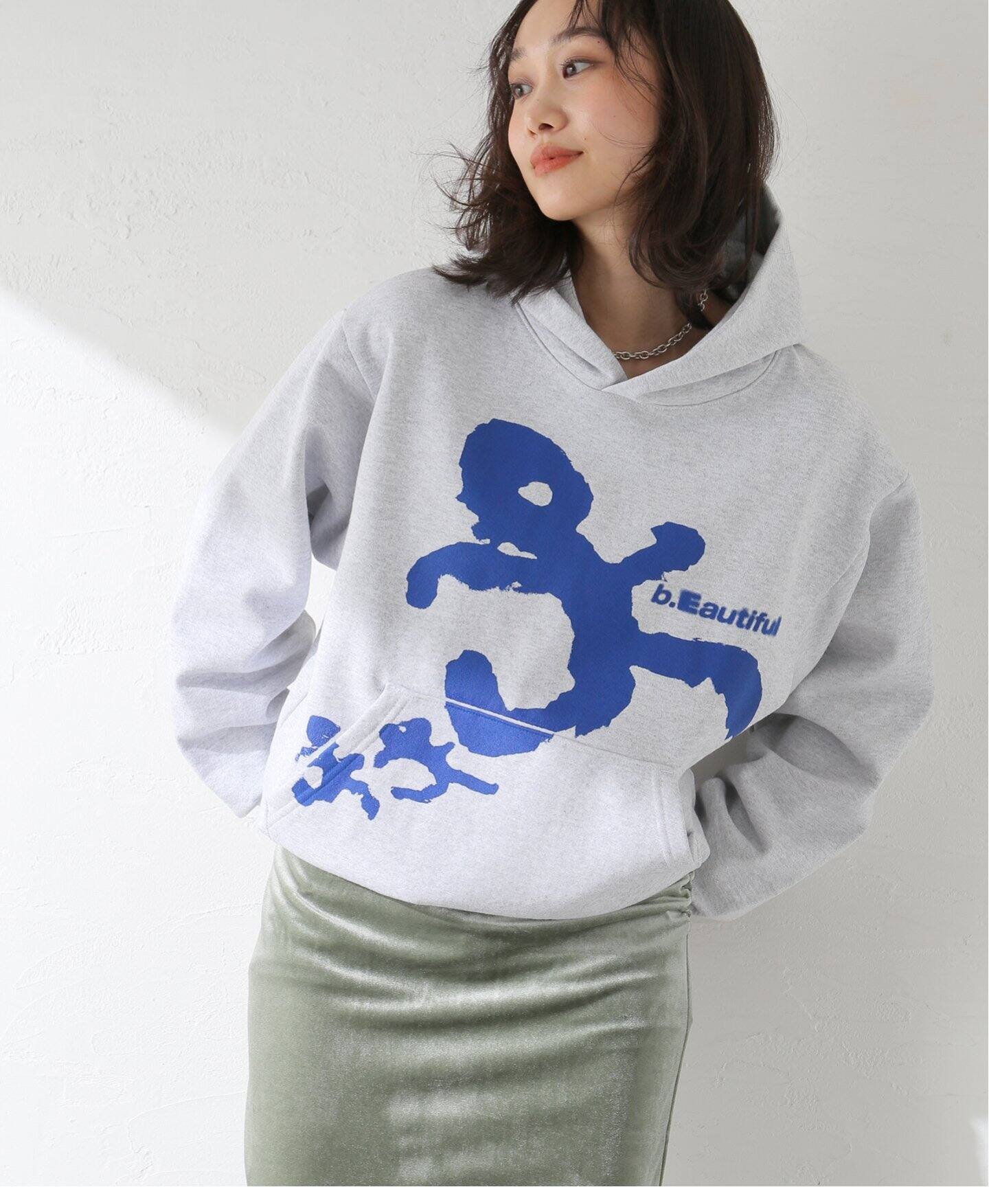 b.Eautiful/ビューティフル】Runner Hoodie：裏起毛パーカー（パーカー 