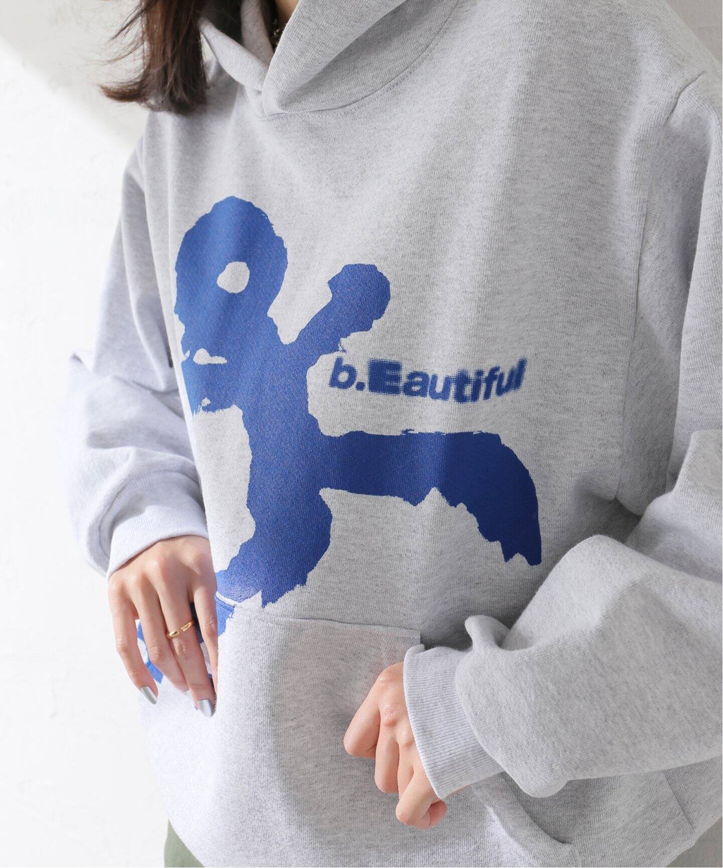 b.Eautiful/ビューティフル】Runner Hoodie：裏起毛パーカー（パーカー 