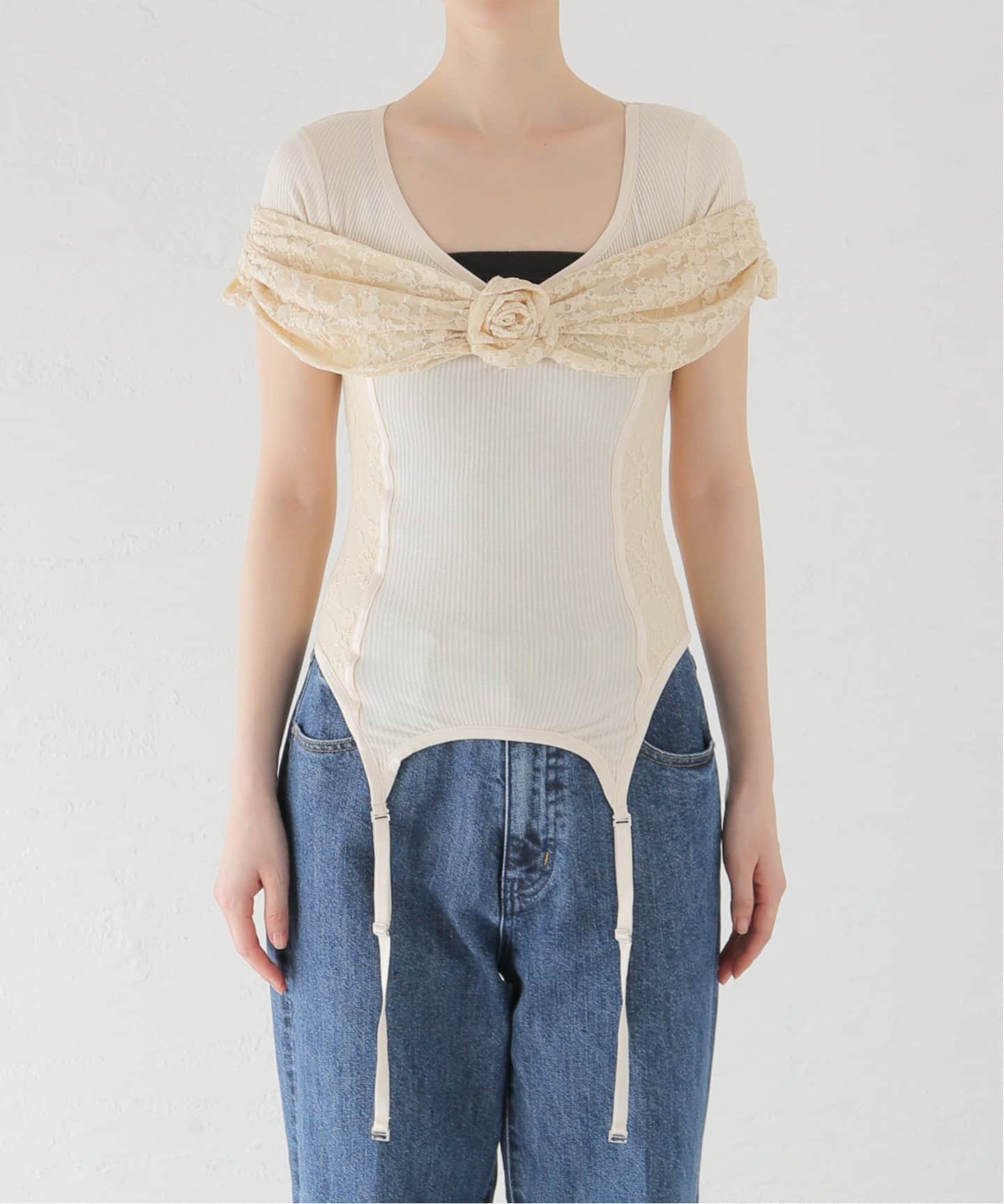 SCULPTOR Corset U Neck Tee/コルセットUネックT SCULPTOR（スカルプター）の「Corset U Neck Tee/コルセットU